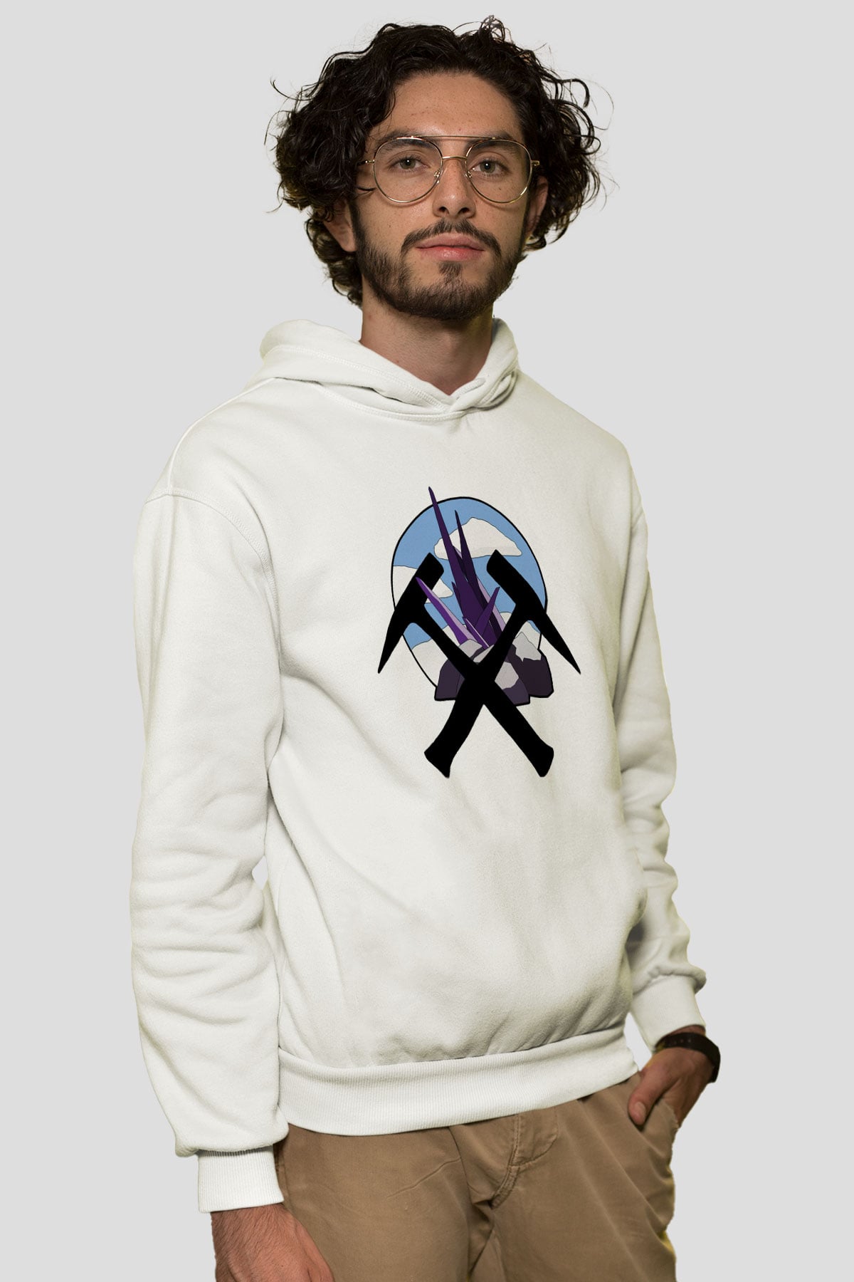 Jeolog Beyaz Unisex Hoodie
