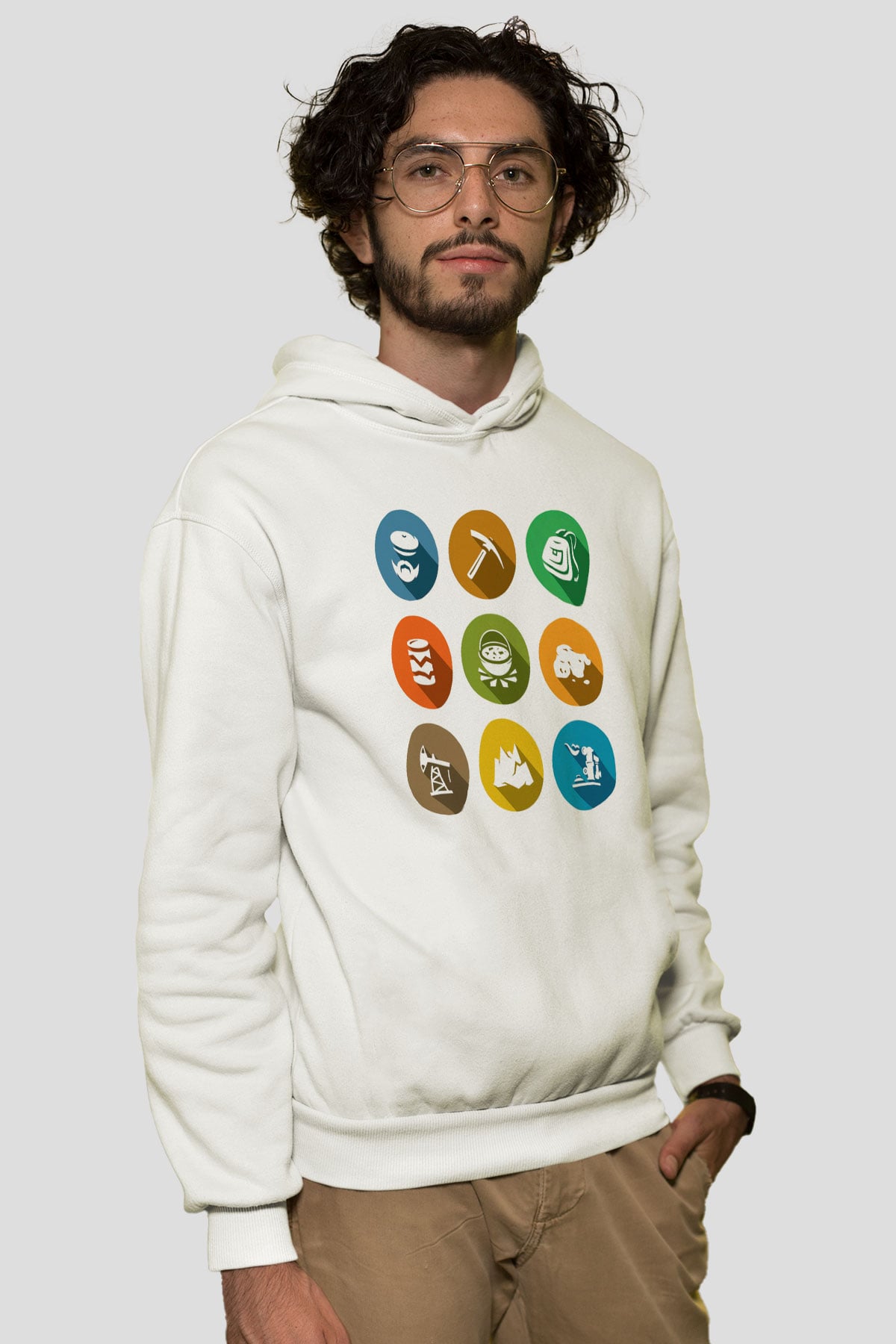 Jeolog Beyaz Unisex Hoodie