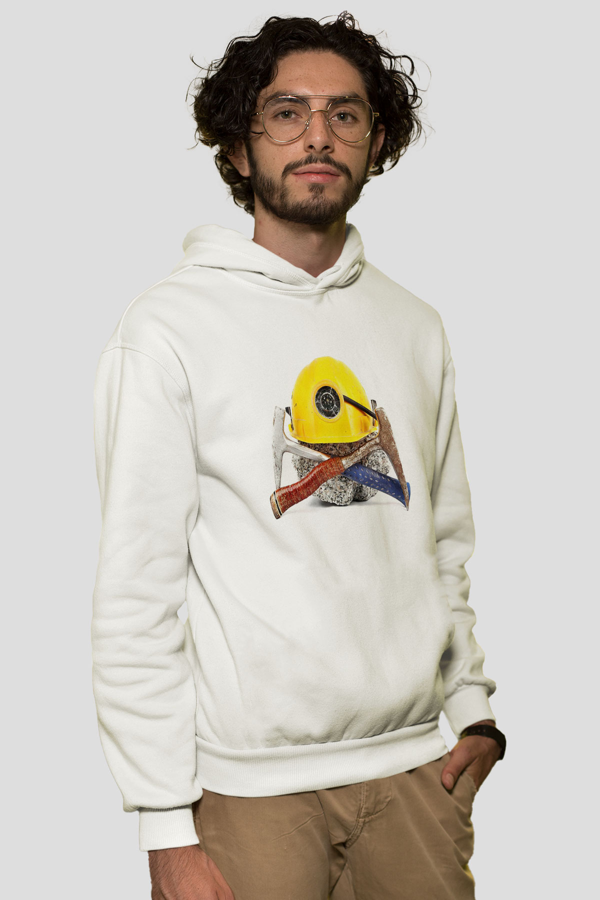 Jeolog Beyaz Unisex Hoodie