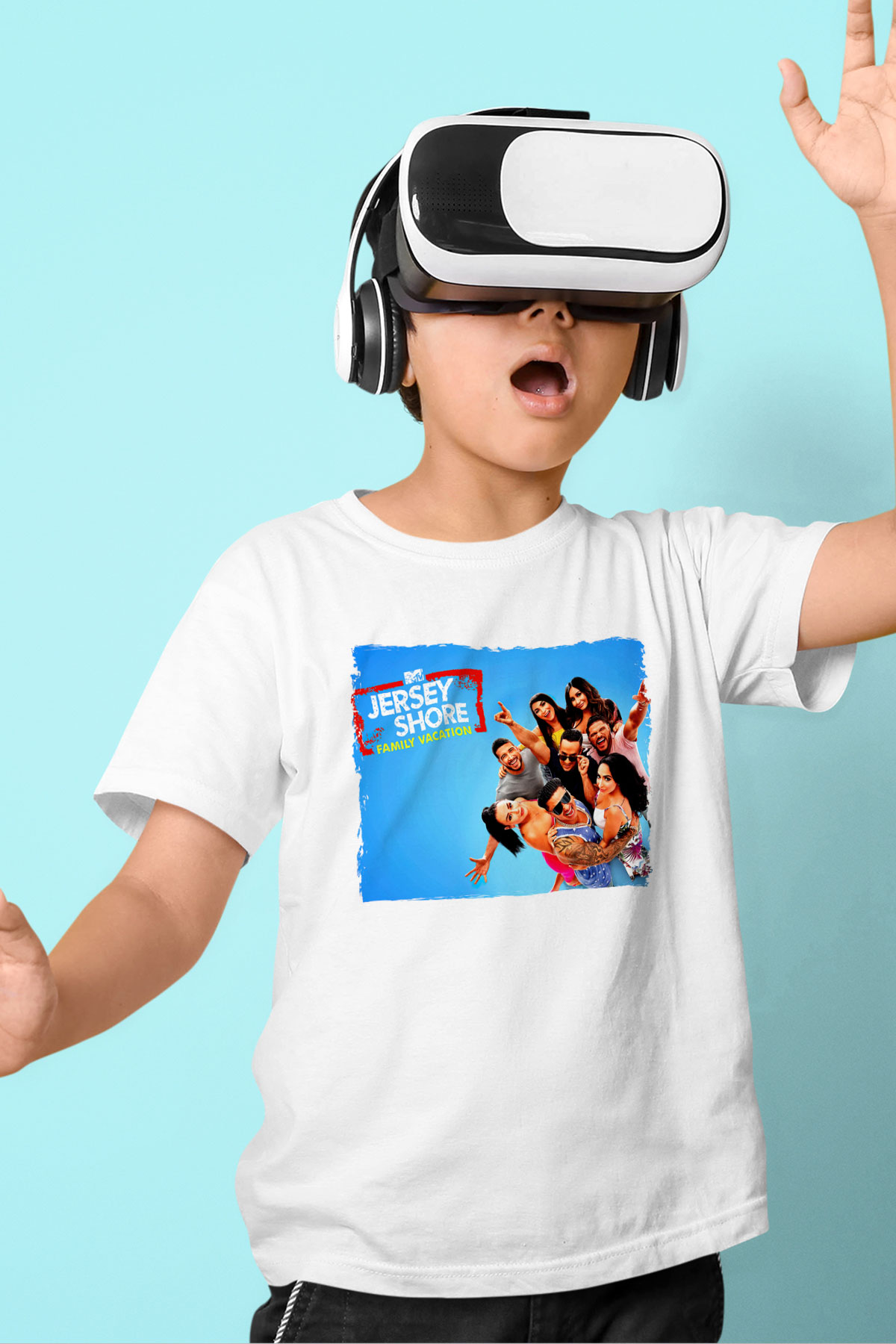Jersey Shore Beyaz Unisex Çocuk Tişört