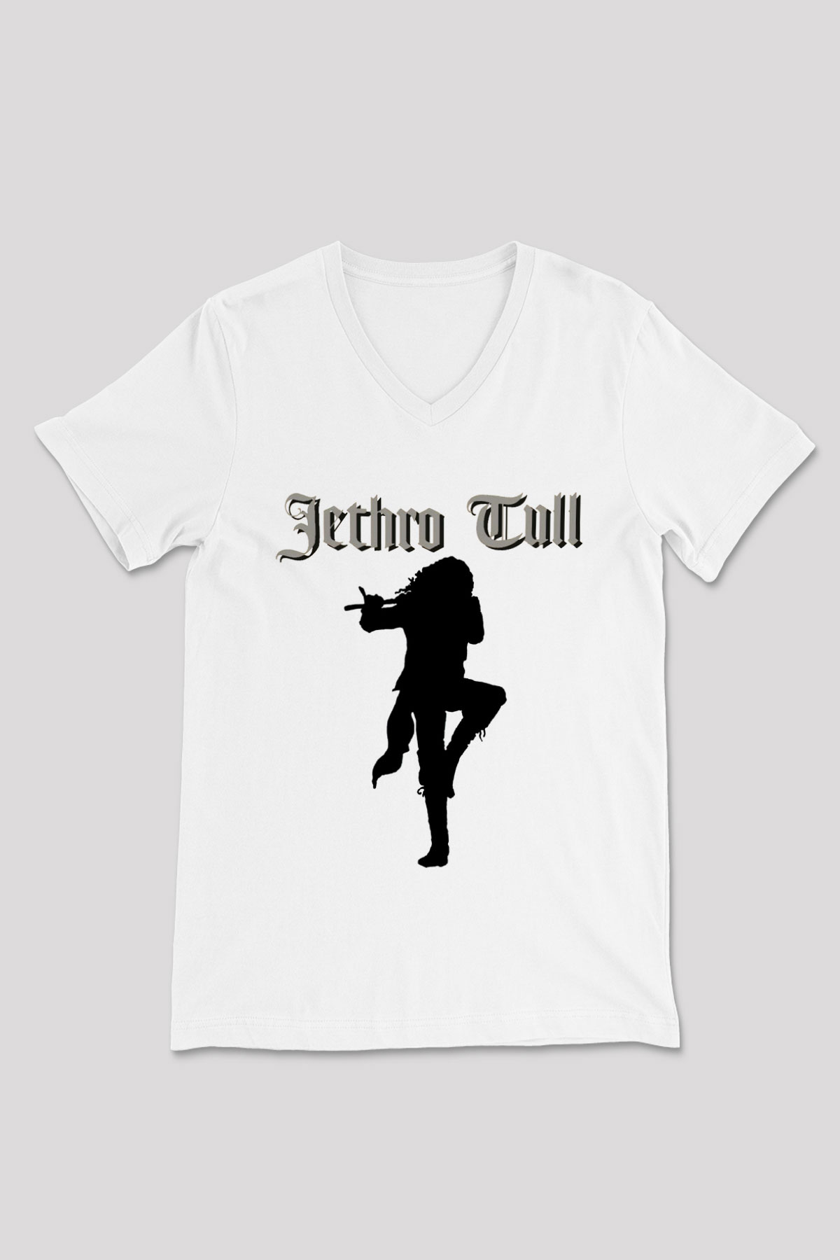 Jethro Tull Beyaz Unisex V Yaka Tişört T-Shirt
