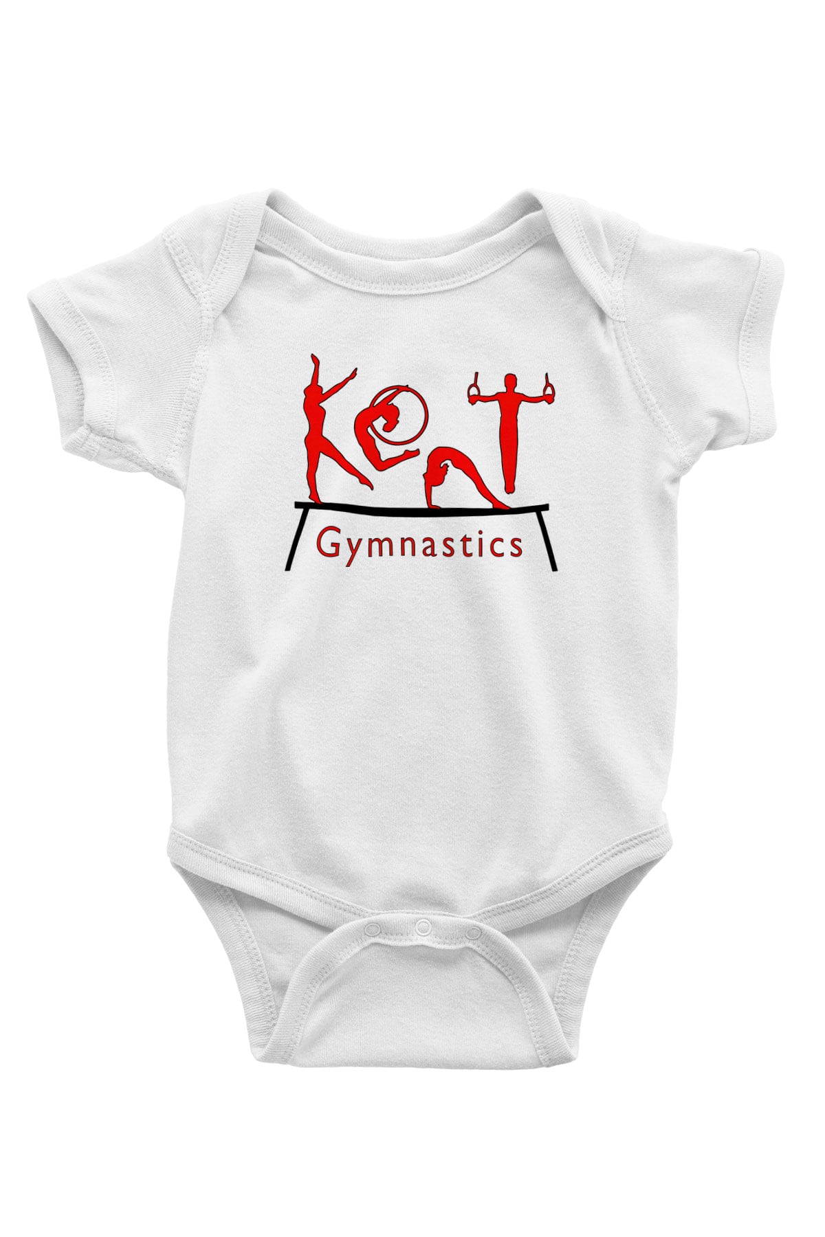 Jimnastik Baskılı Beyaz Unisex Bebek Body - Zıbın