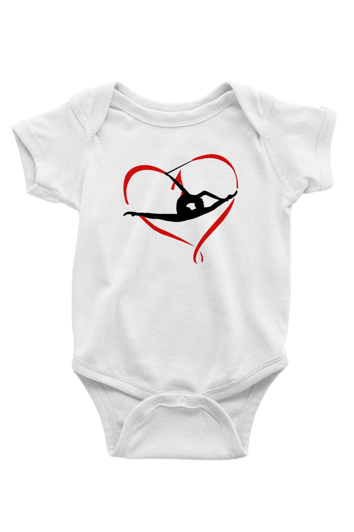 Jimnastik Baskılı Beyaz Unisex Bebek Body - Zıbın