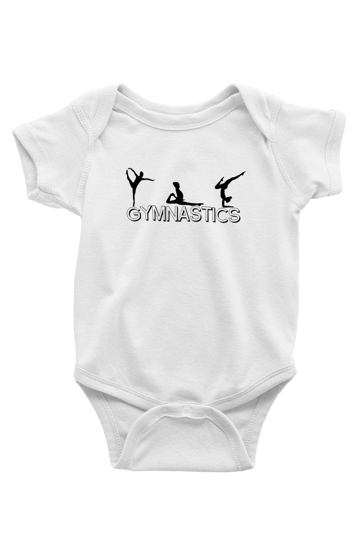 Jimnastik Baskılı Beyaz Unisex Bebek Body - Zıbın