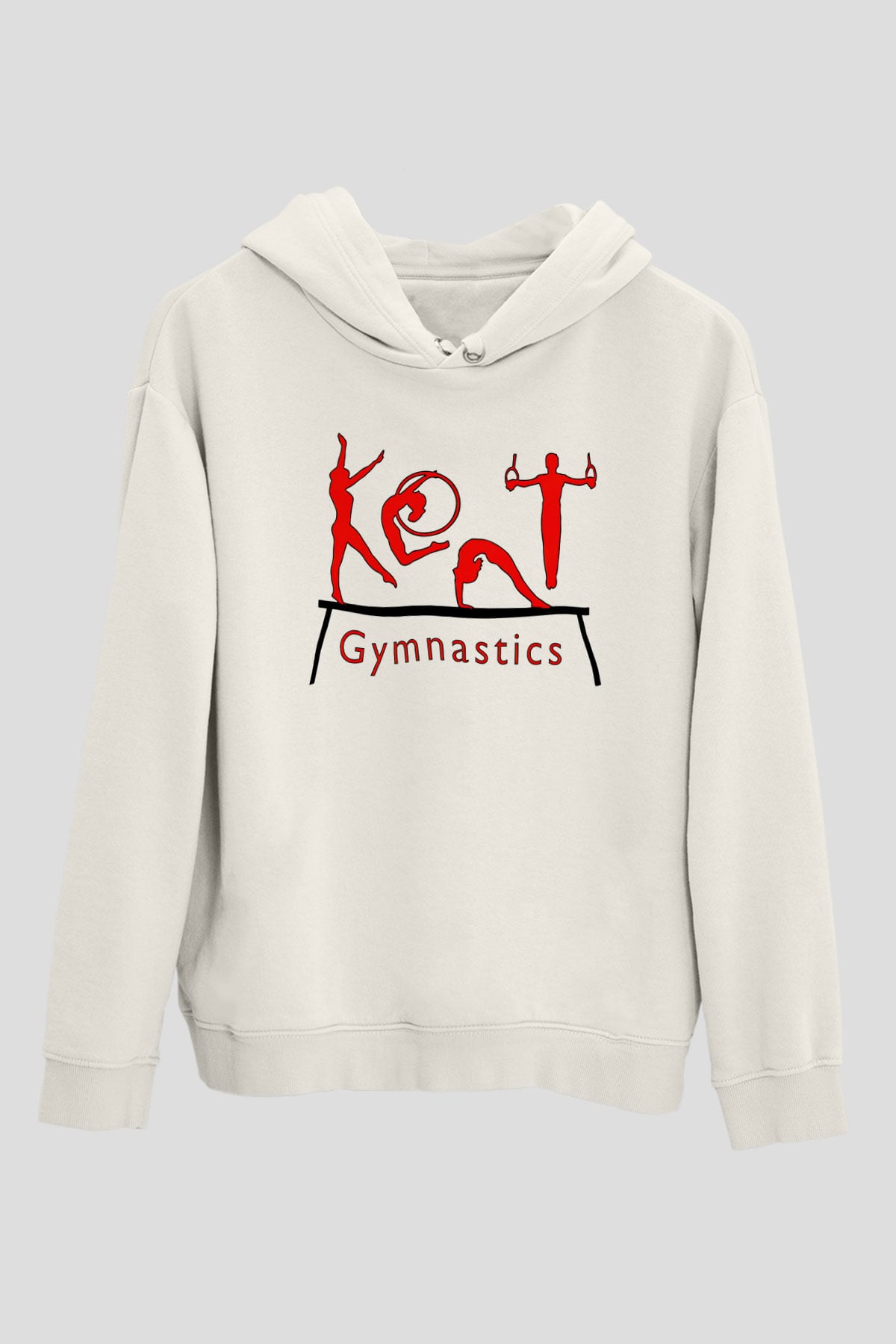 Jimnastik Beyaz Unisex Hoodie