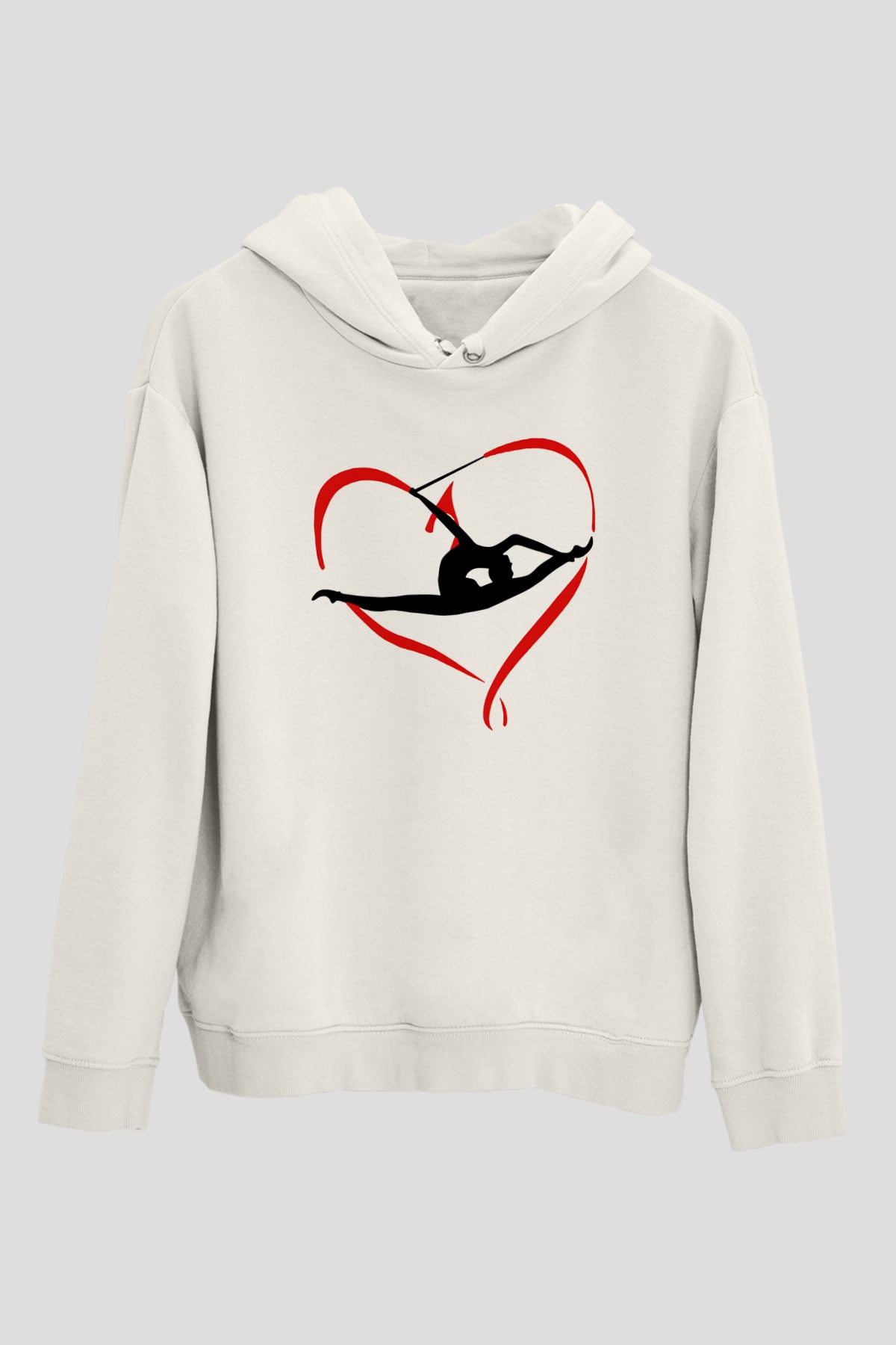 Jimnastik Beyaz Unisex Hoodie
