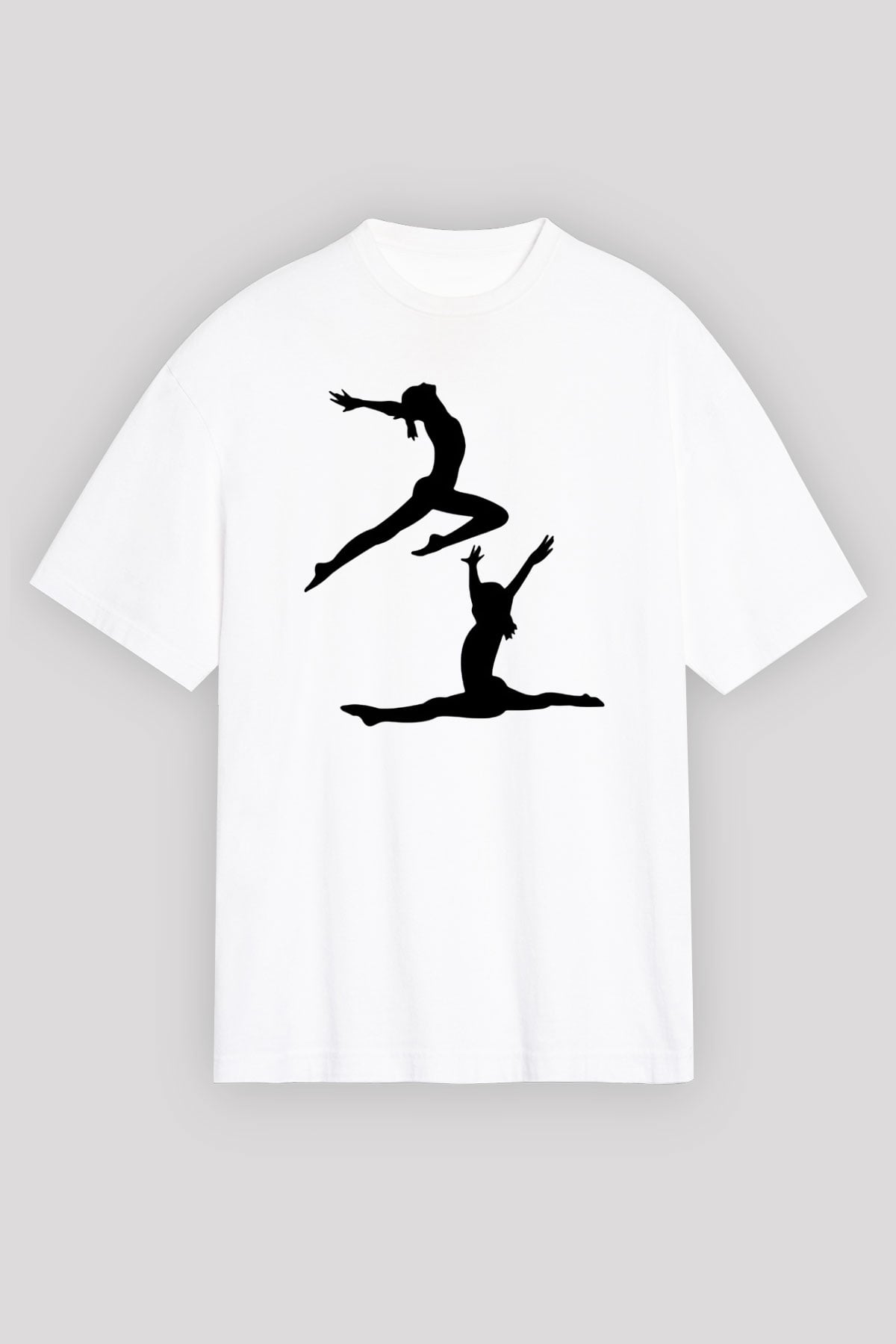 Jimnastik Beyaz Unisex Oversize Tişört T-Shirt