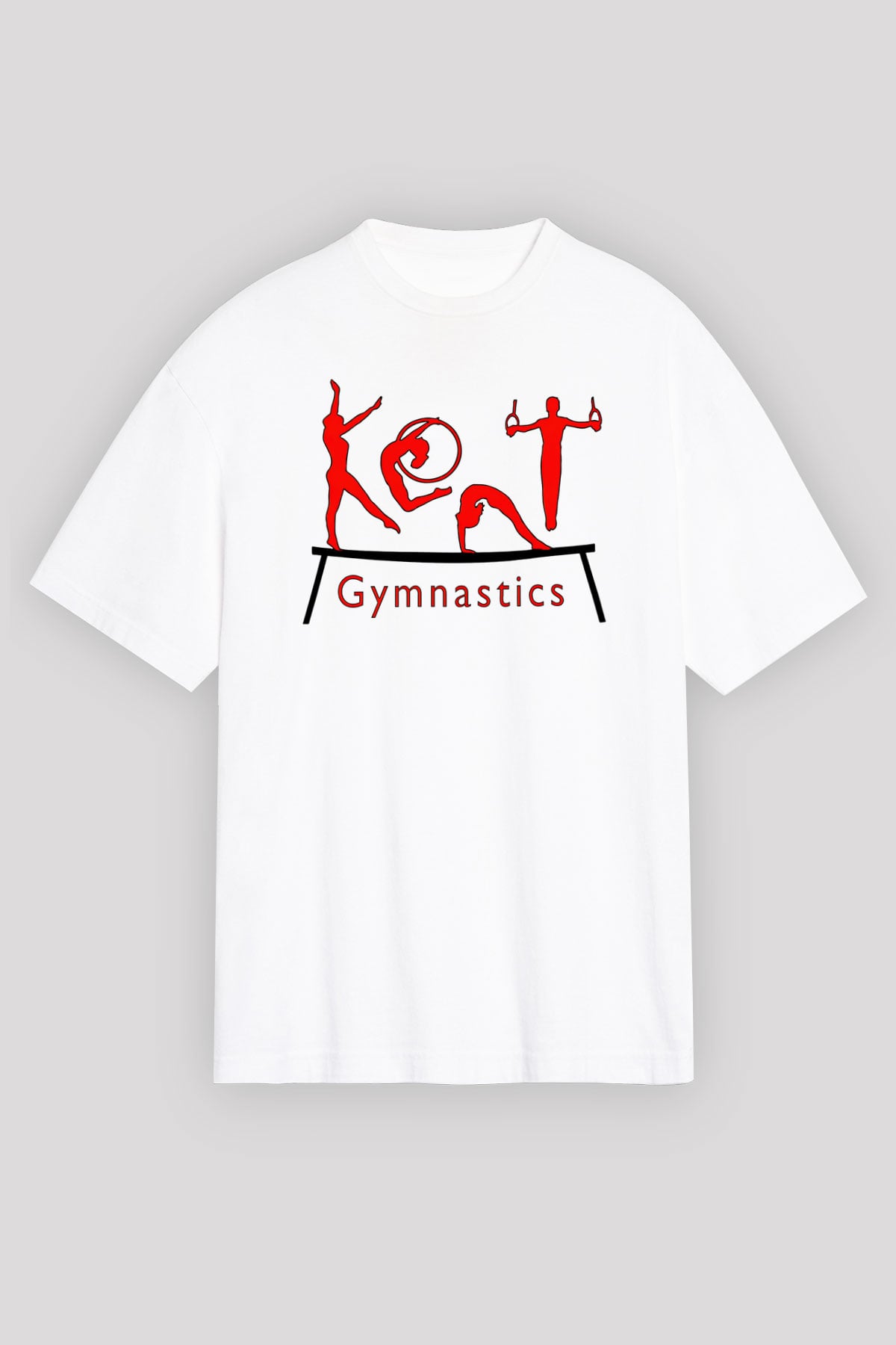 Jimnastik Beyaz Unisex Oversize Tişört T-Shirt