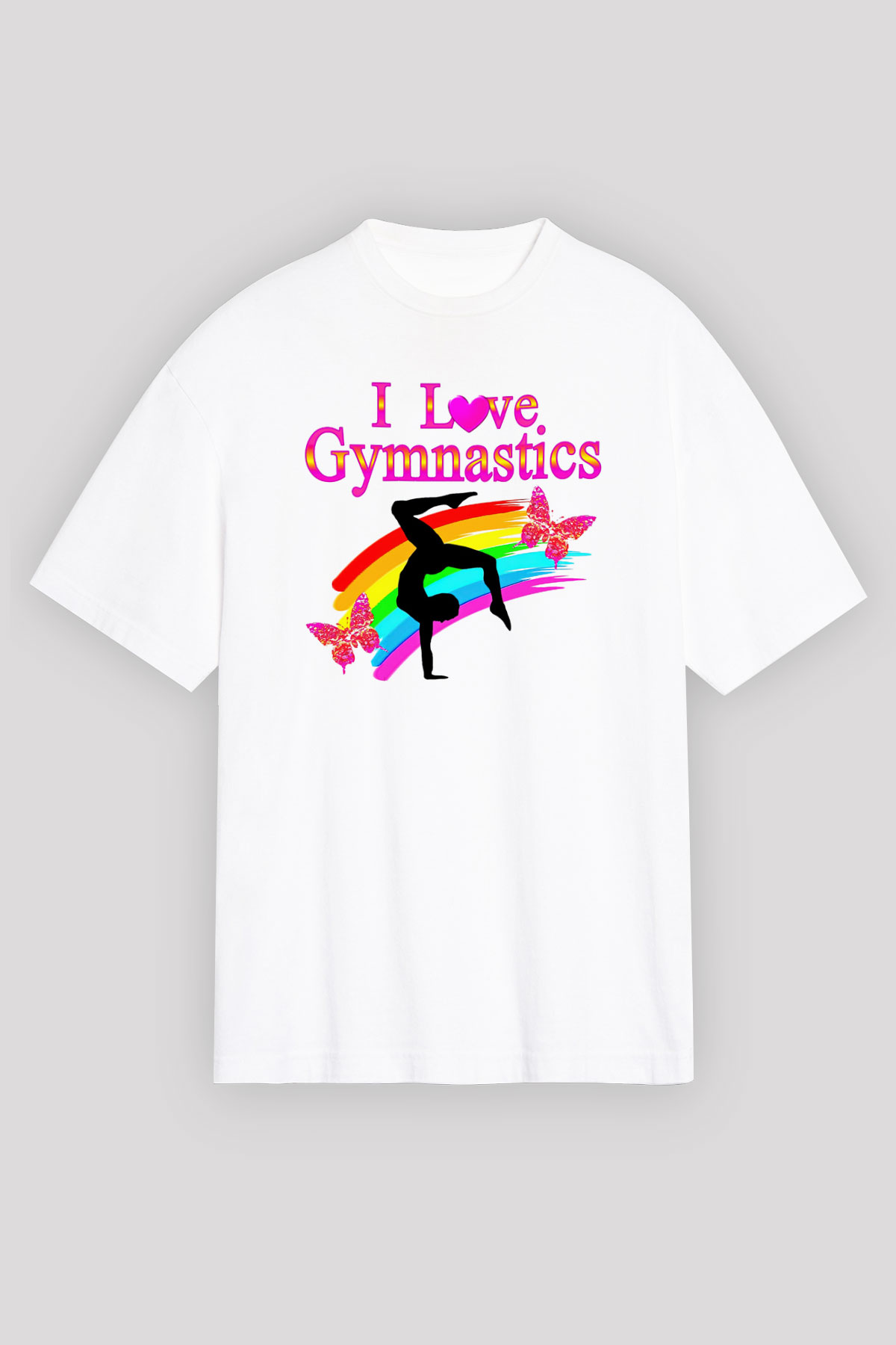 Jimnastik Beyaz Unisex Oversize Tişört T-Shirt