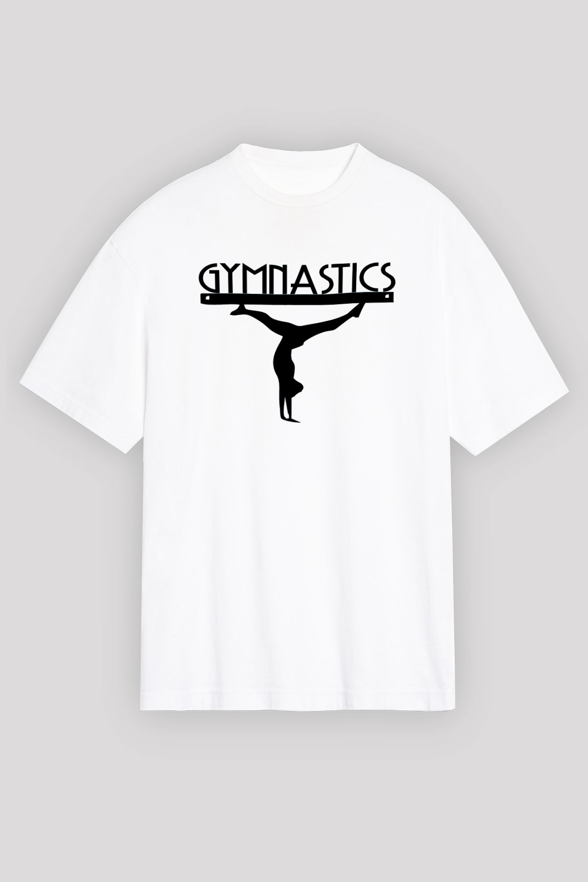 Jimnastik Beyaz Unisex Oversize Tişört T-Shirt