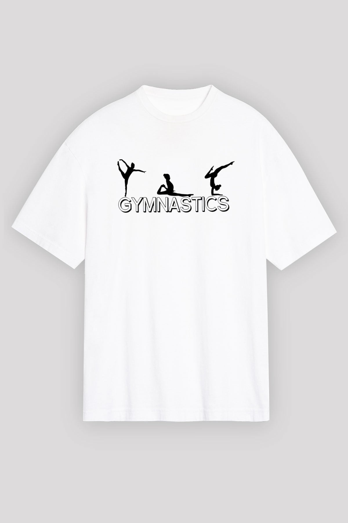 Jimnastik Beyaz Unisex Oversize Tişört T-Shirt