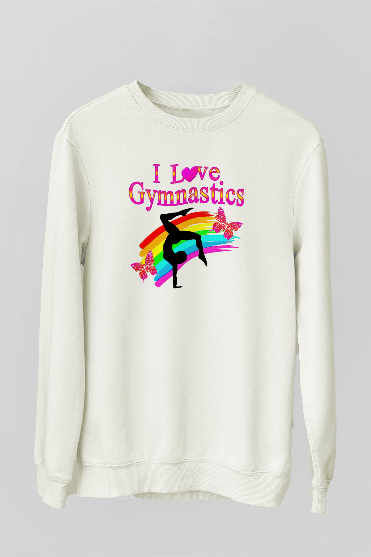 Jimnastik Beyaz Unisex Sweatshirt