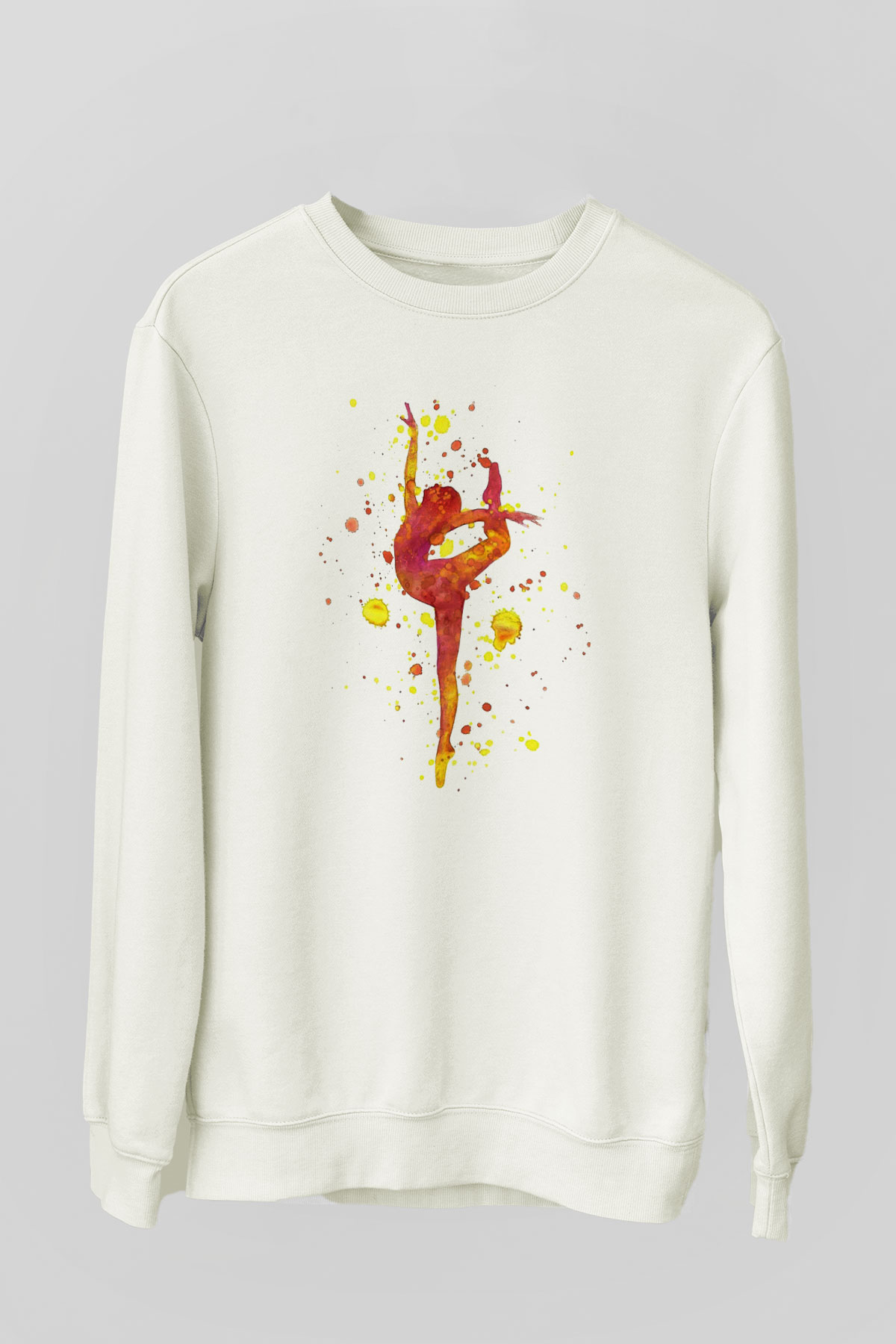 Jimnastik Beyaz Unisex Sweatshirt