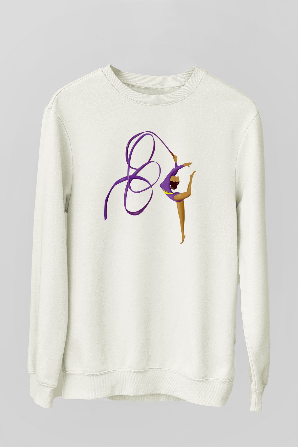 Jimnastik Beyaz Unisex Sweatshirt