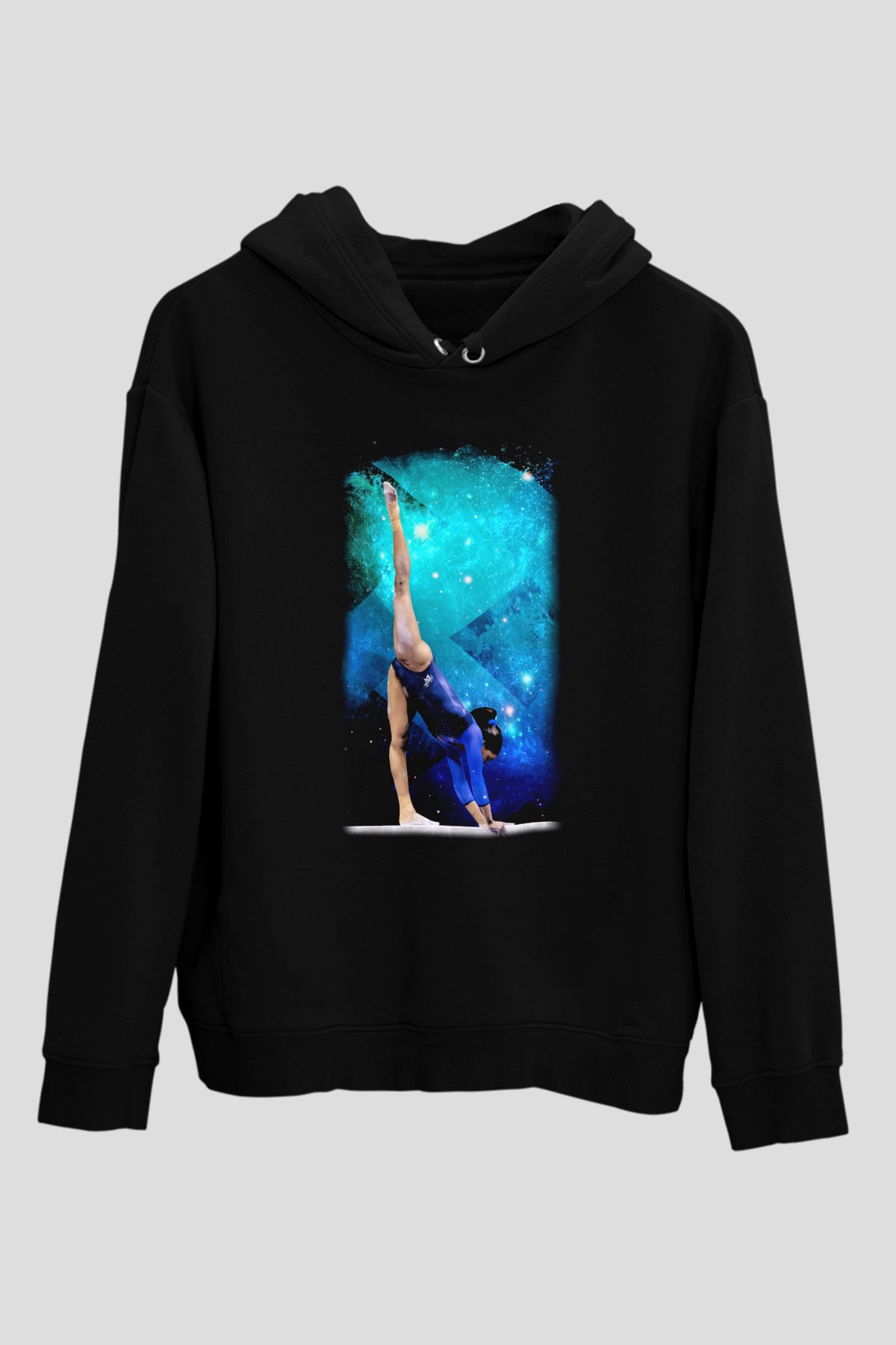 Jimnastik Siyah Unisex Hoodie
