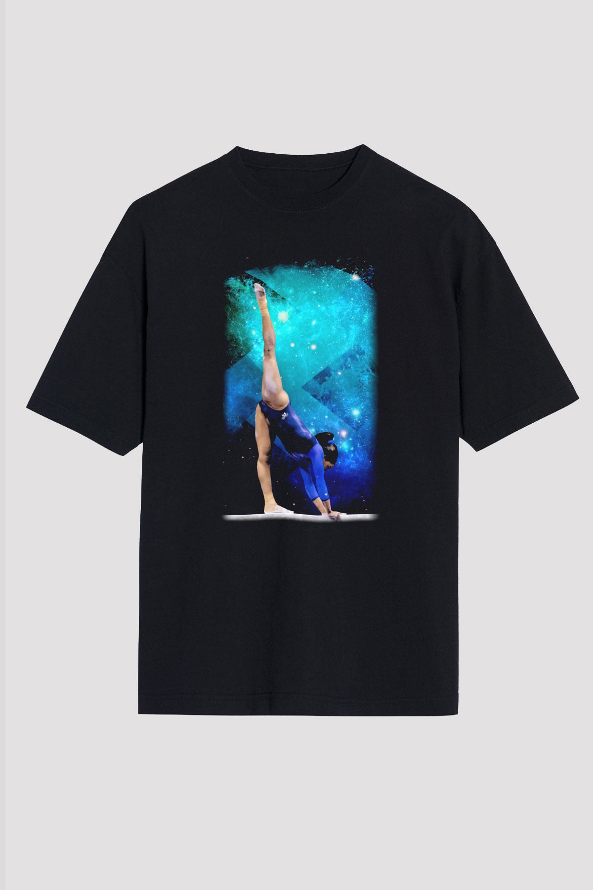 Jimnastik Siyah Unisex Oversize Tişört T-Shirt