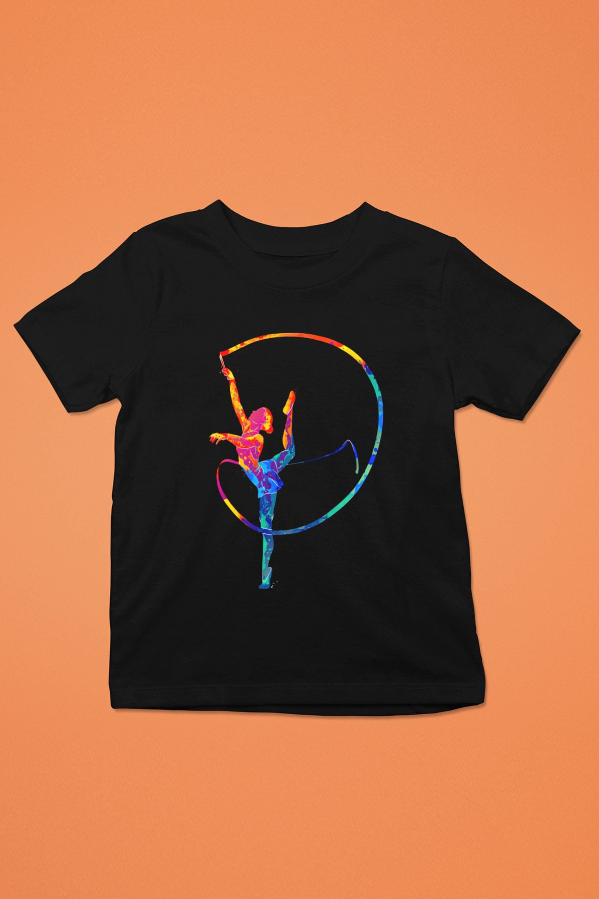 Jimnastikçi Siyah Unisex Çocuk Tişört