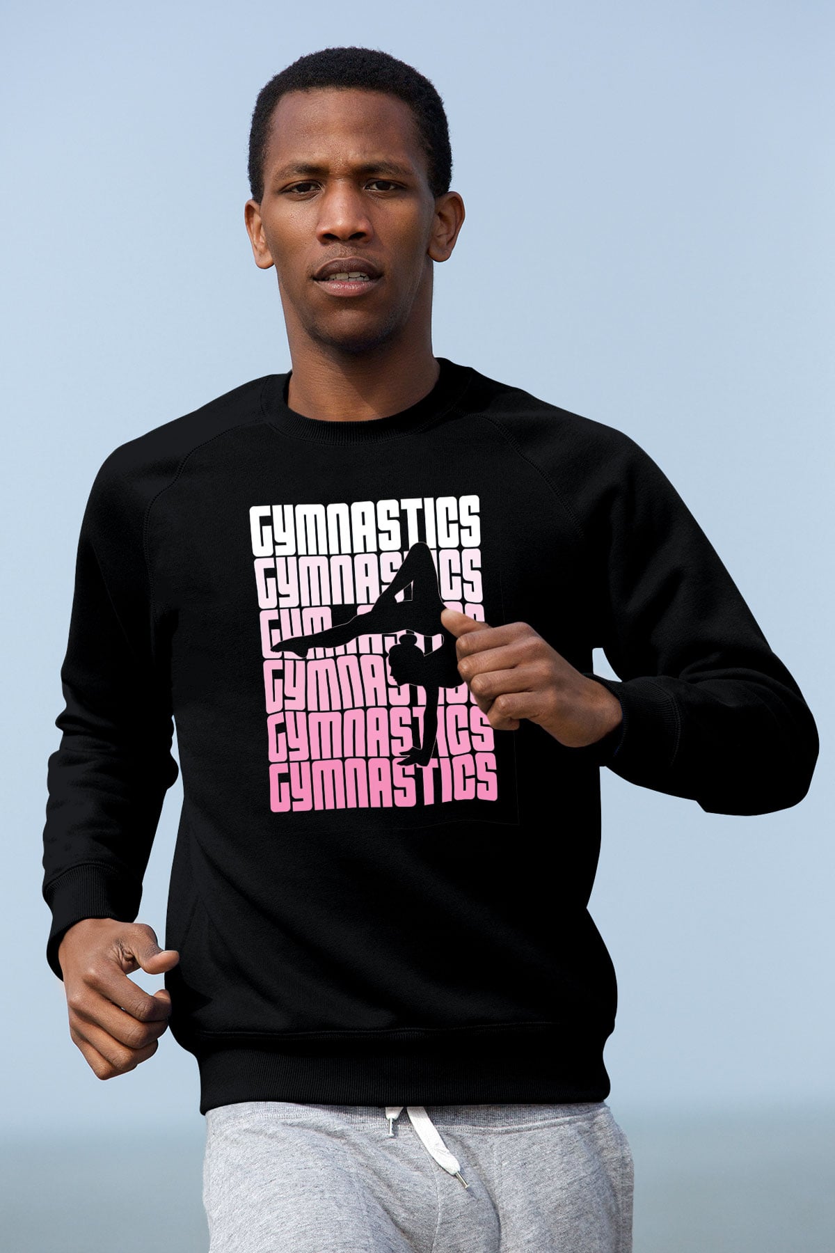 Jimnastikçi Siyah Unisex Sweatshirt
