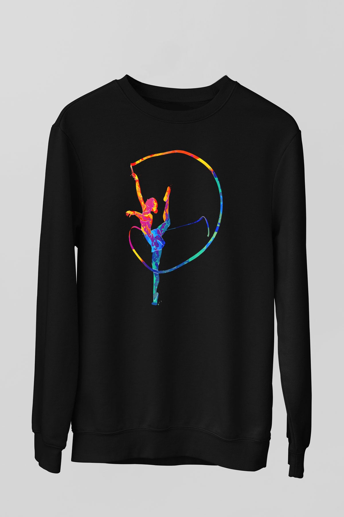 Jimnastikçi Siyah Unisex Sweatshirt