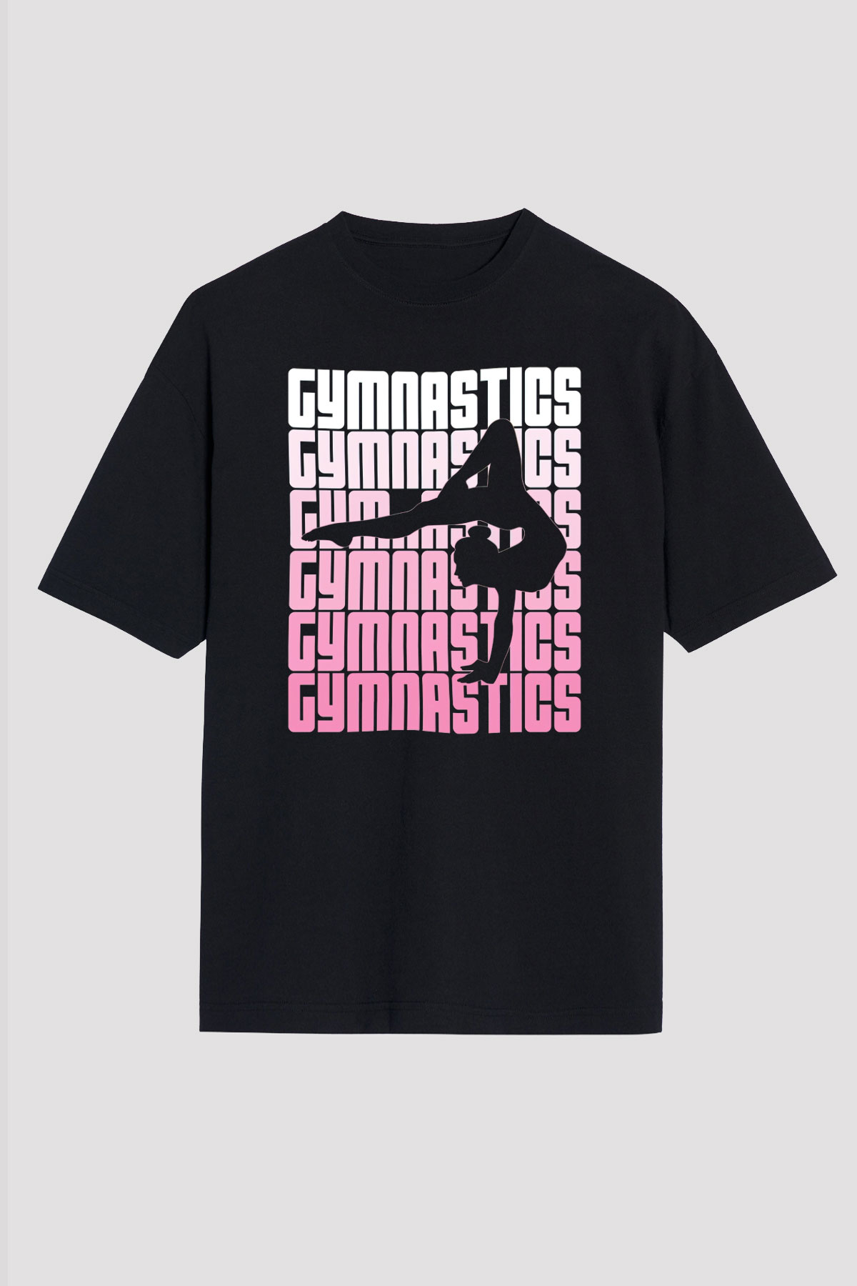 Jimnastikçi Siyah Oversize Tişört Oversize T-shirt - TişörtFabrikası