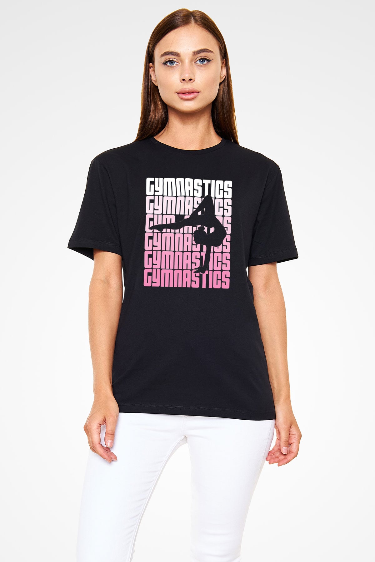 Jimnastikçi Siyah Unisex Tişört T-Shirt - TişörtFabrikası