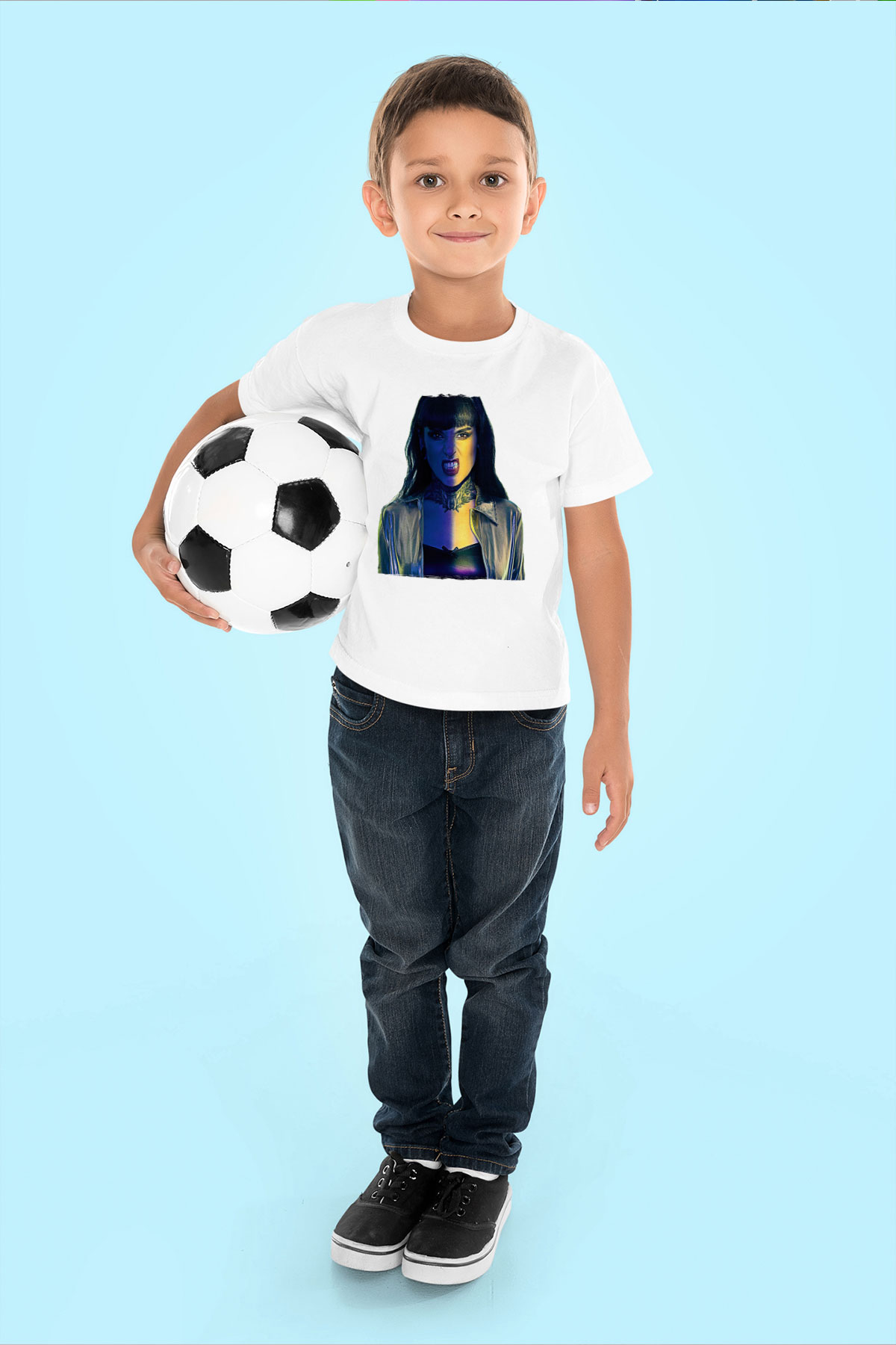 Jinjer Baskılı Beyaz Unisex Beyaz Çocuk Tişört - Tshirt