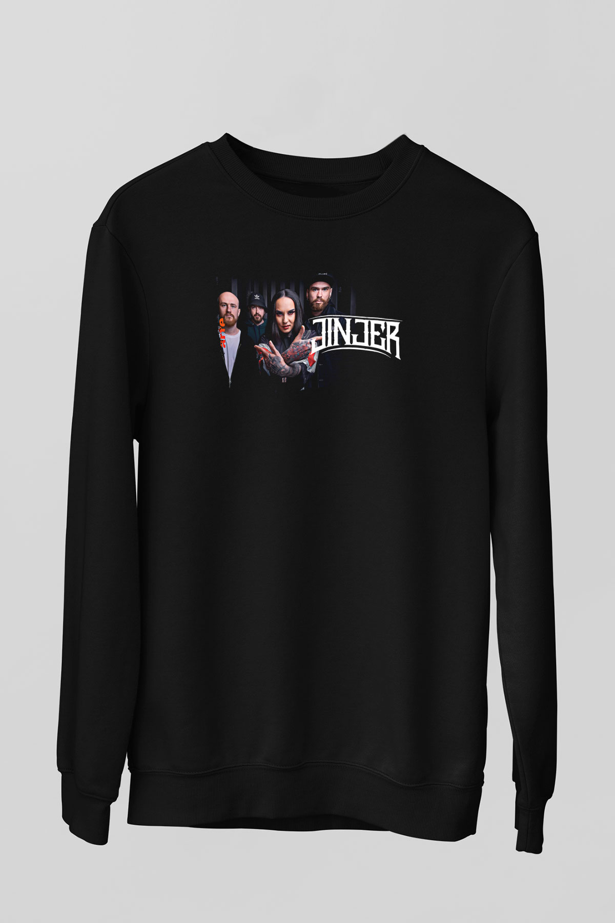 Jinjer Baskılı Unisex Siyah Sweatshirt