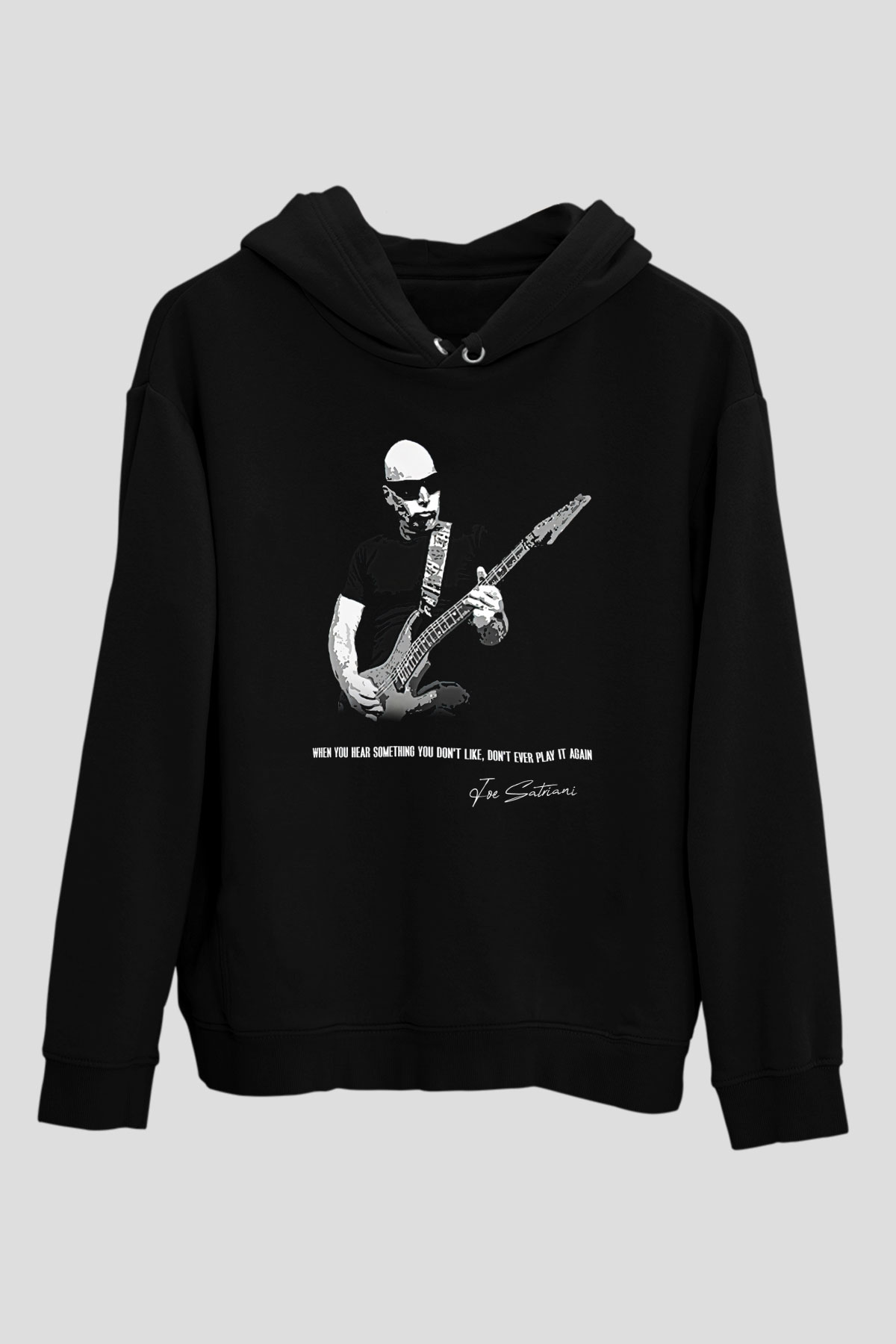 Joe Santriani Baskılı Unisex Siyah Kapüşonlu Sweatshirt