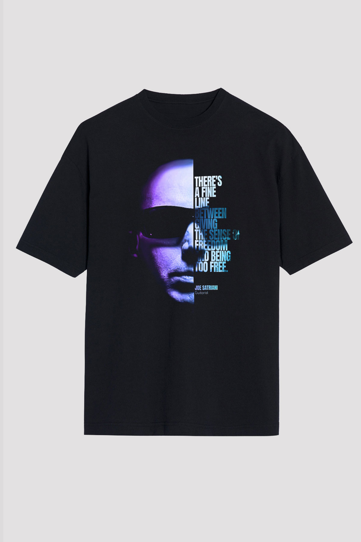 Joe Santriani Baskılı Unisex Siyah Oversize Tişört - Tshirt