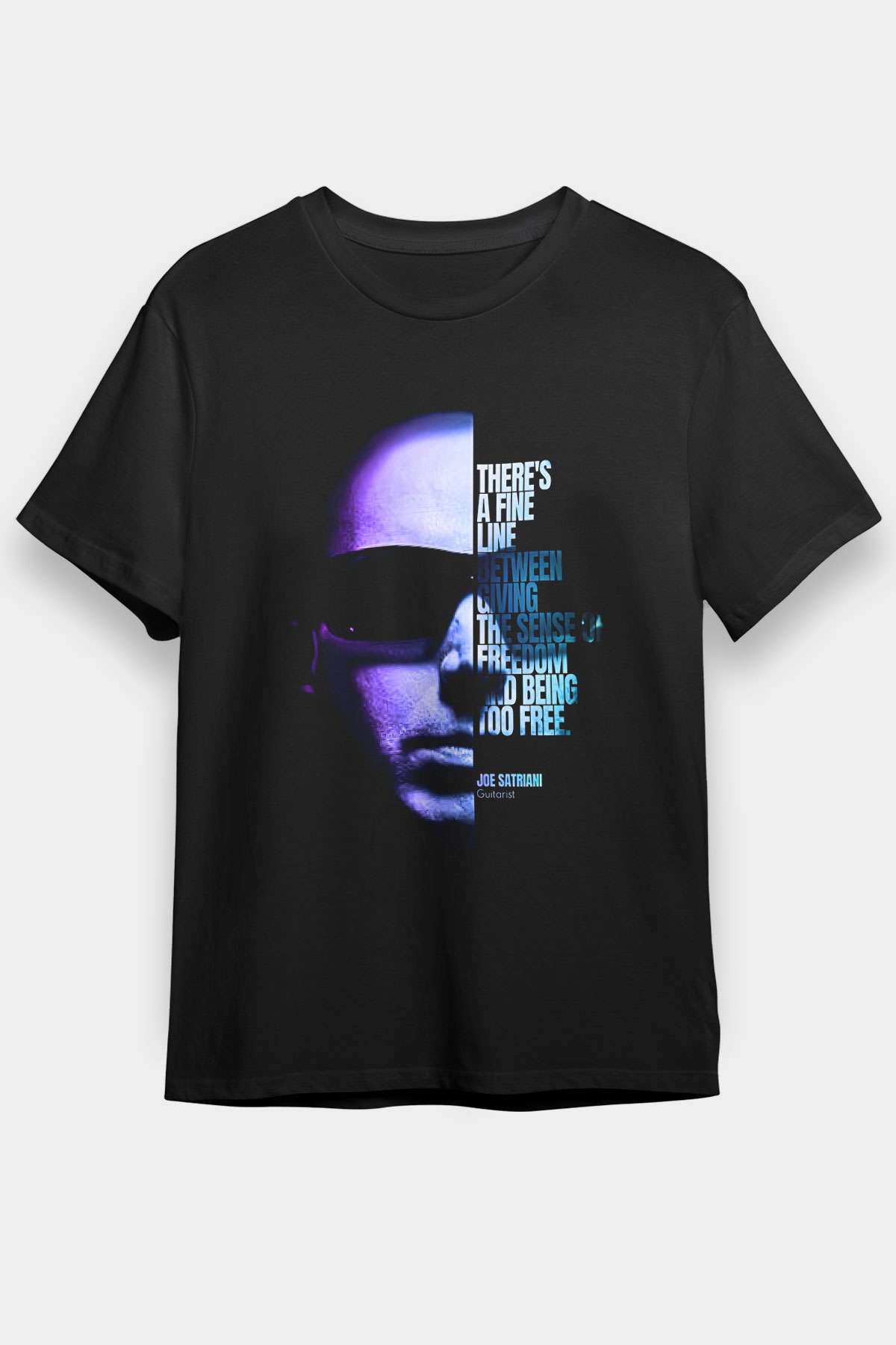 Joe Santriani Baskılı Unisex Siyah Tişört - Tshirt