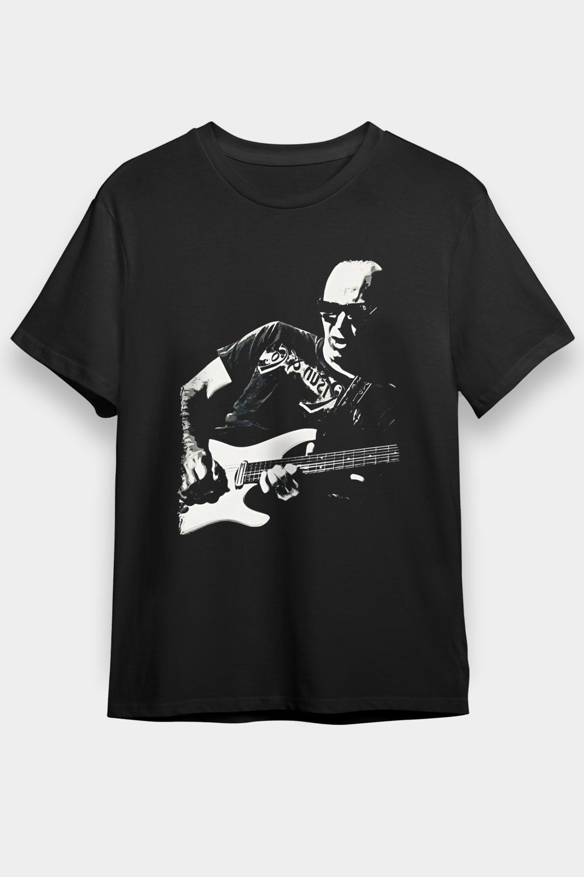 Joe Santriani Baskılı Unisex Siyah Tişört - Tshirt
