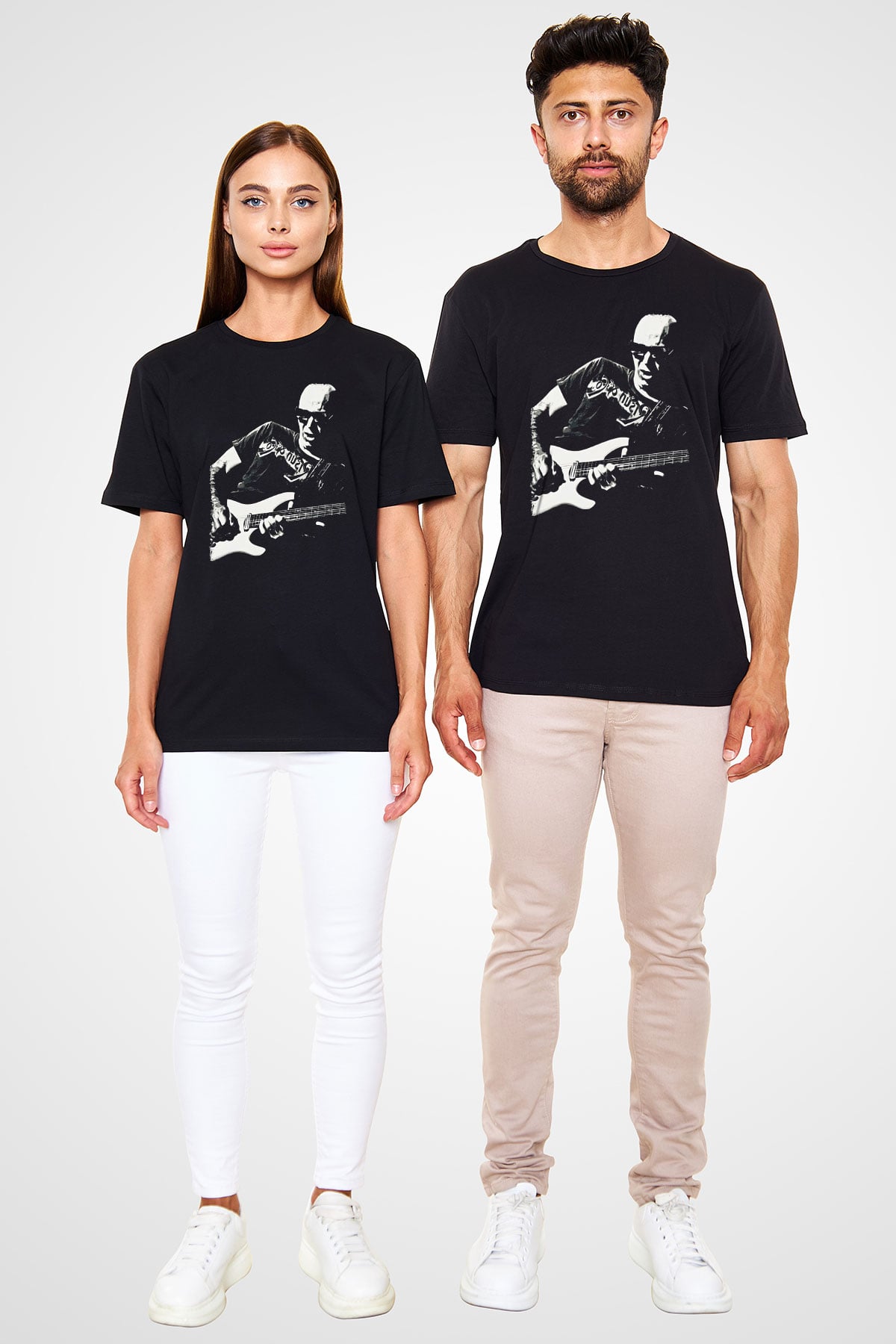Joe Santriani Baskılı Unisex Siyah Tişört - Tshirt