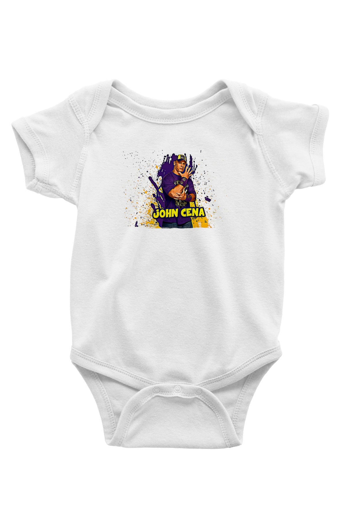 John Cena Baskılı Beyaz Unisex Bebek Body - Zıbın