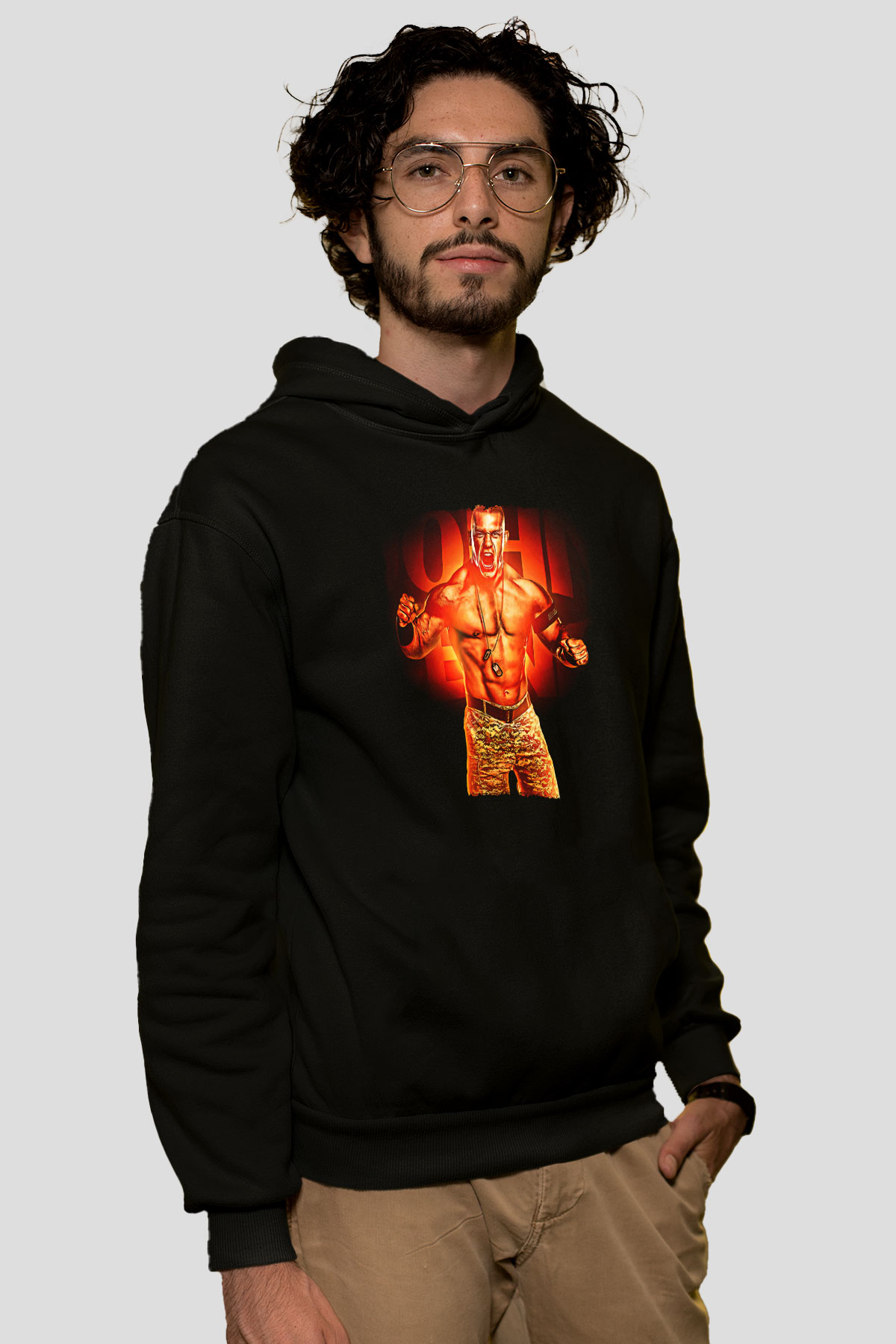 John Cena Baskılı Unisex Siyah Hoodie