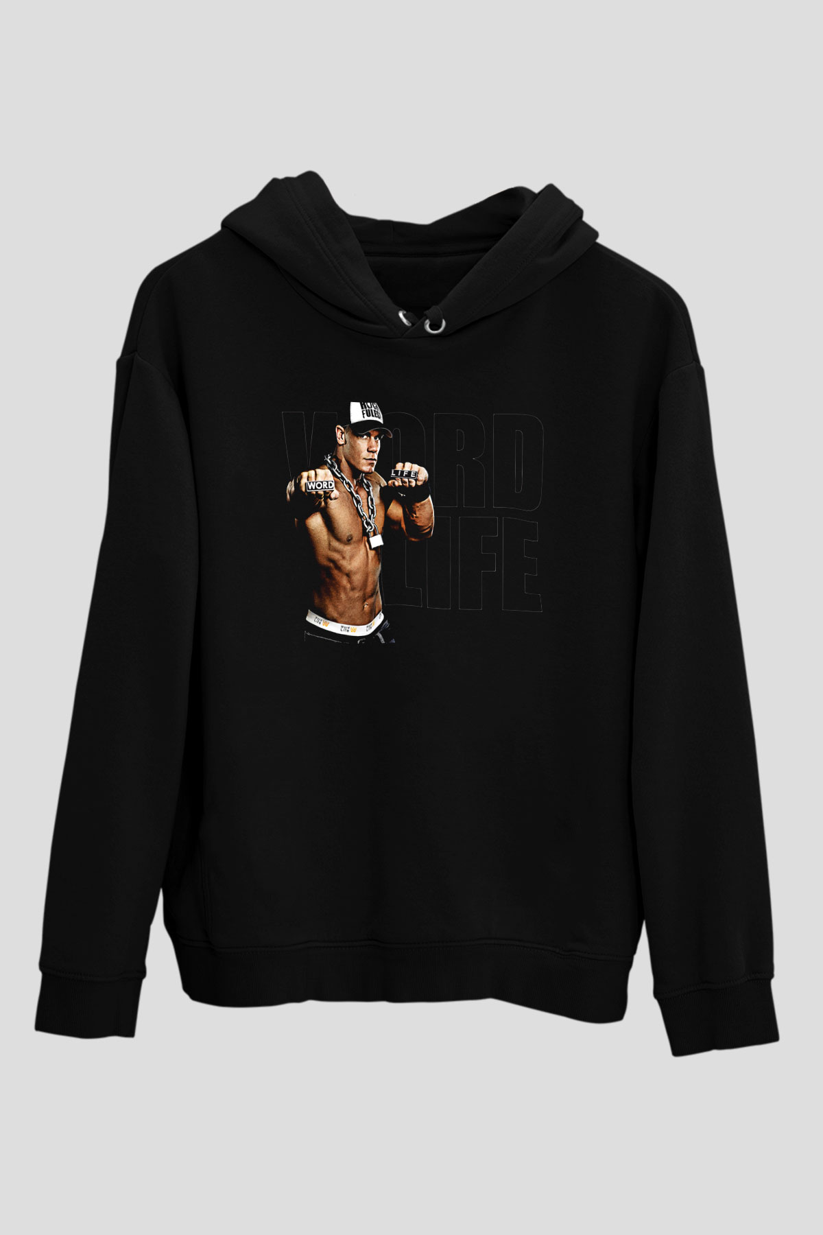 John Cena Baskılı Unisex Siyah Hoodie