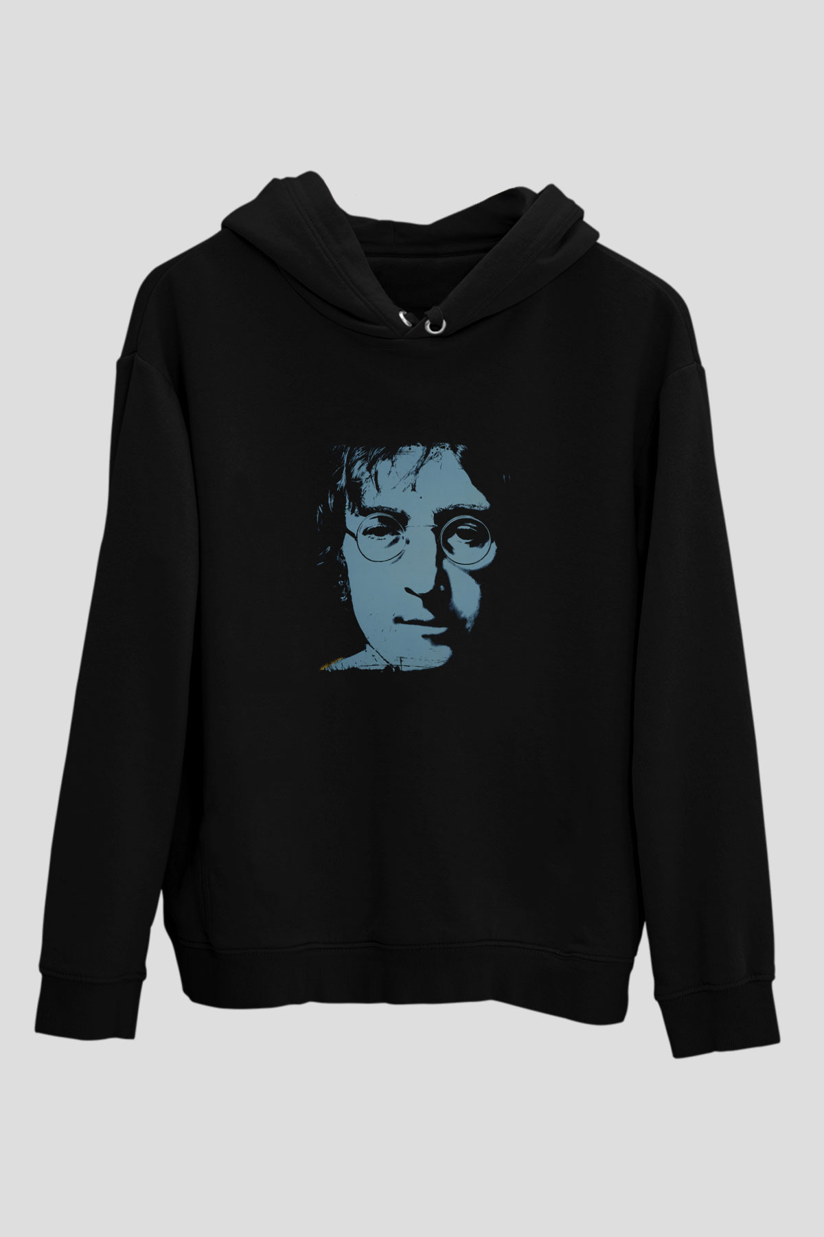 John Lennon Baskılı Unisex Siyah Hoodie