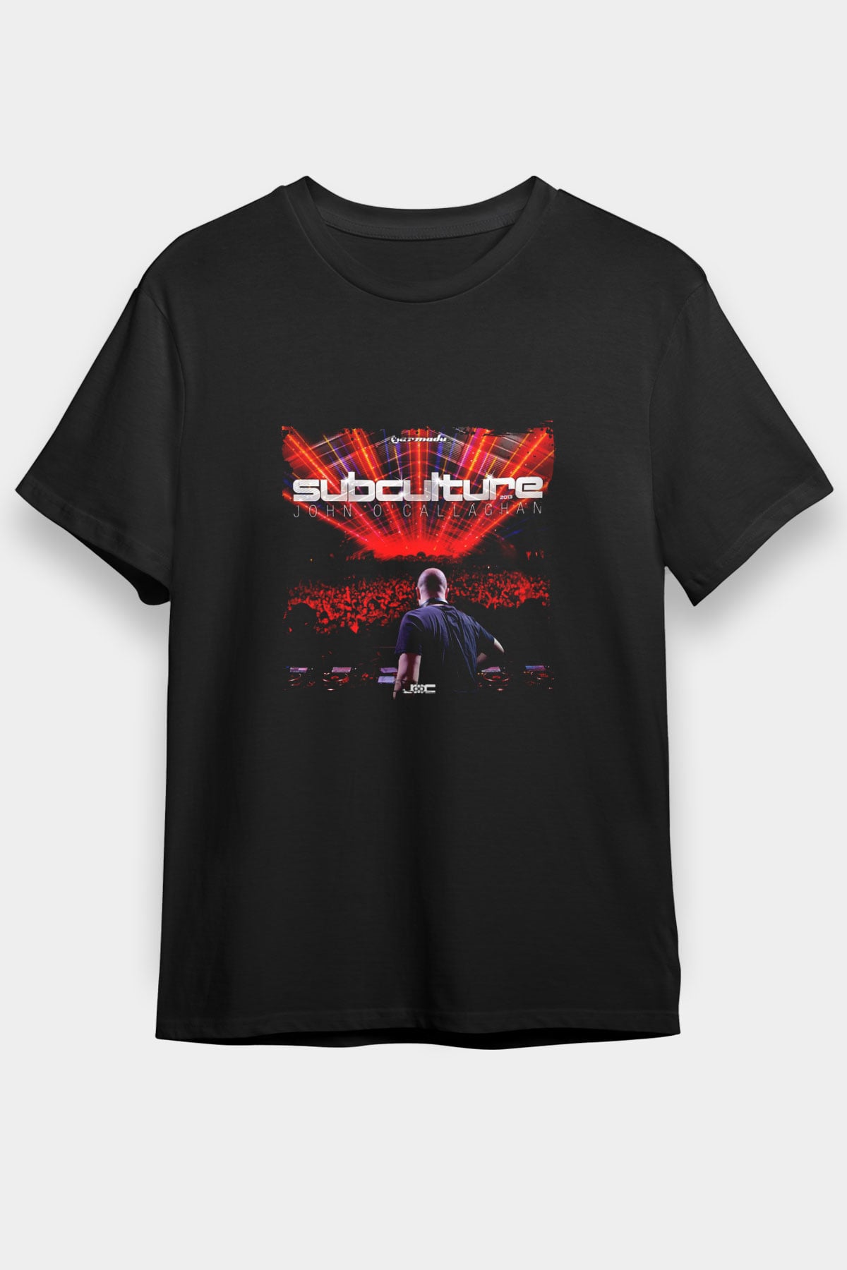 John Ocallaghan Baskılı Unisex Siyah Tişört