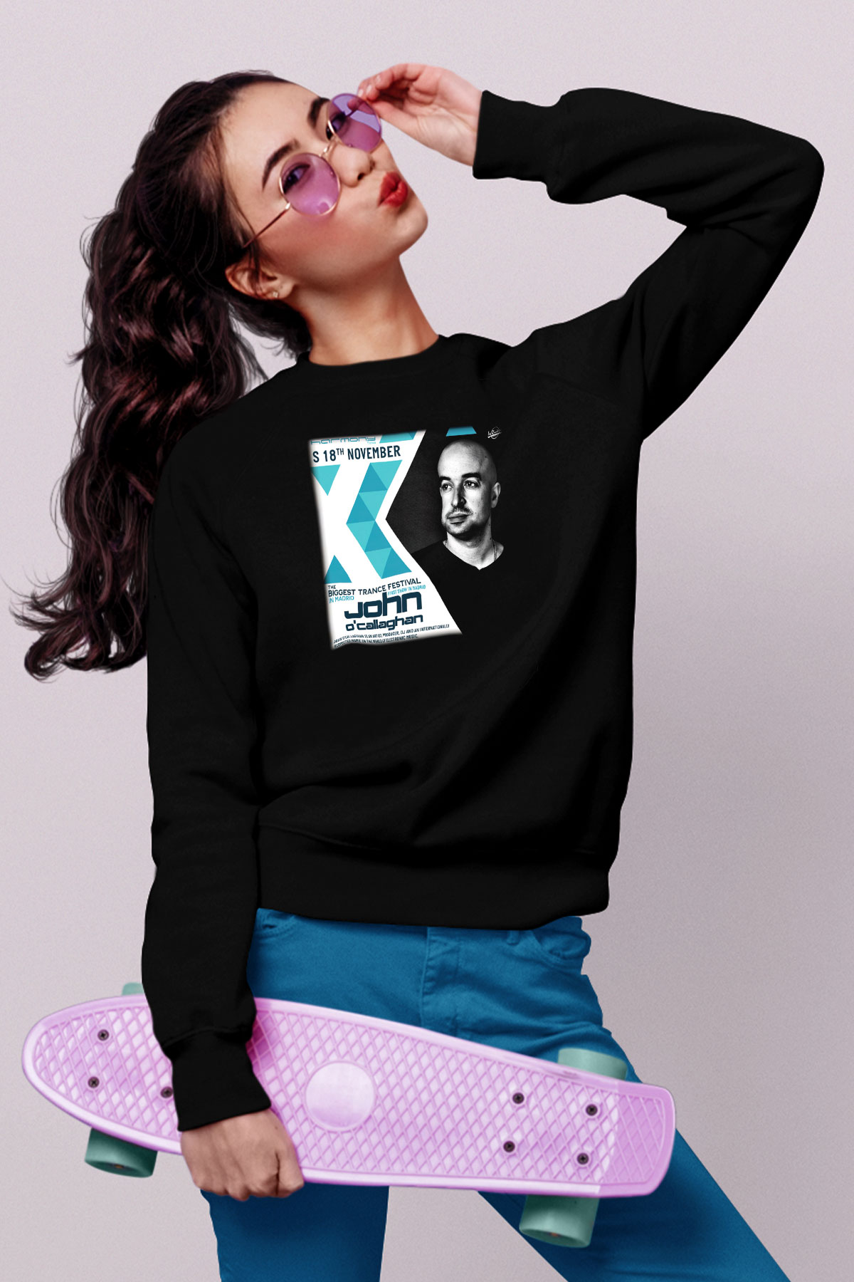 John Ocallaghan Siyah Unisex Sweatshirt
