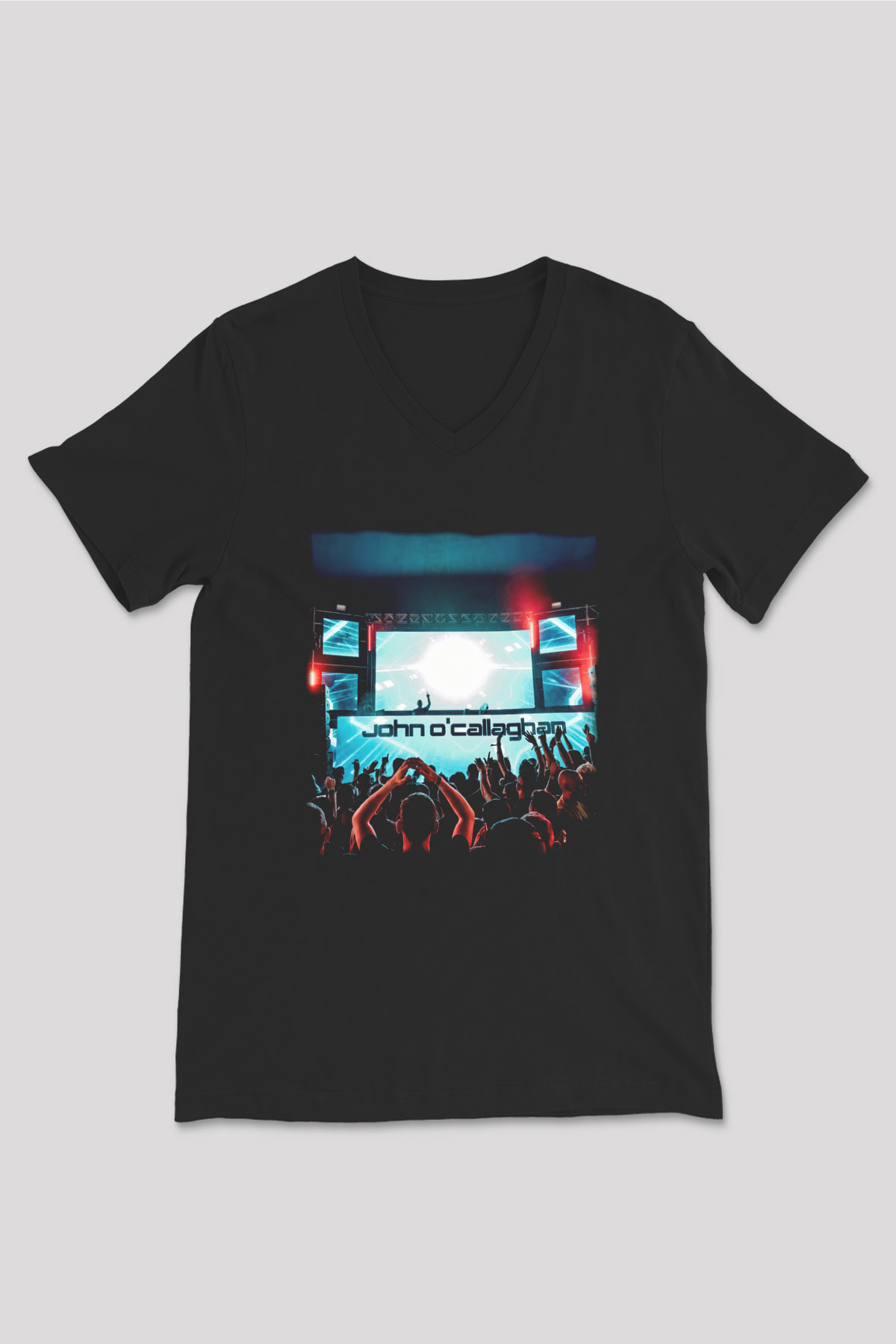 John Ocallaghan Siyah Unisex V Yaka Tişört