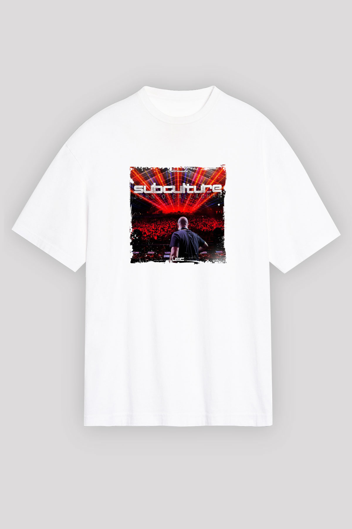 John OcallaghanBaskılı Beyaz Oversize Tişört