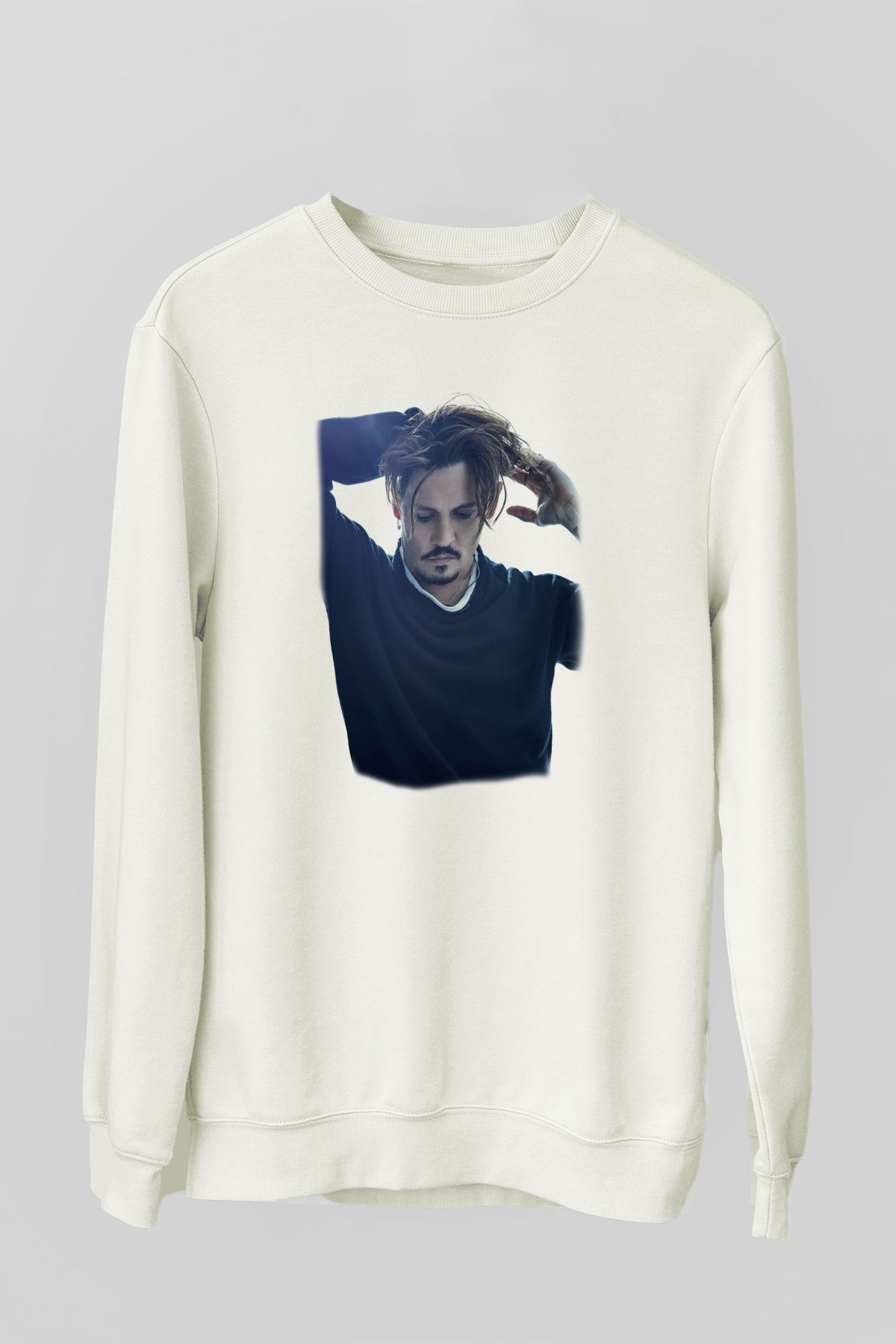 Johnny Depp Beyaz Unisex Sweatshirt