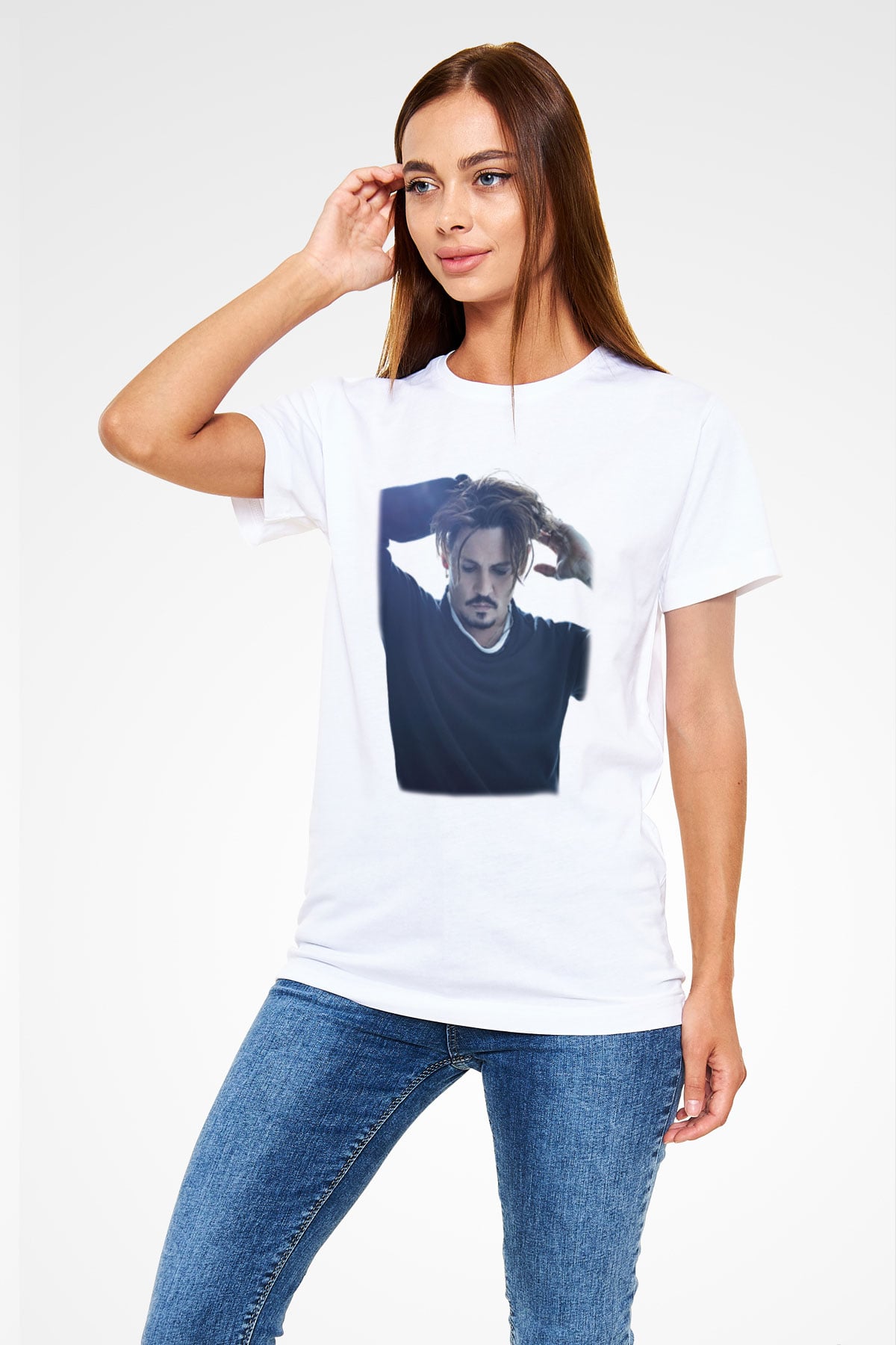Johnny Depp Beyaz Unisex Tişört T-Shirt - TişörtFabrikası