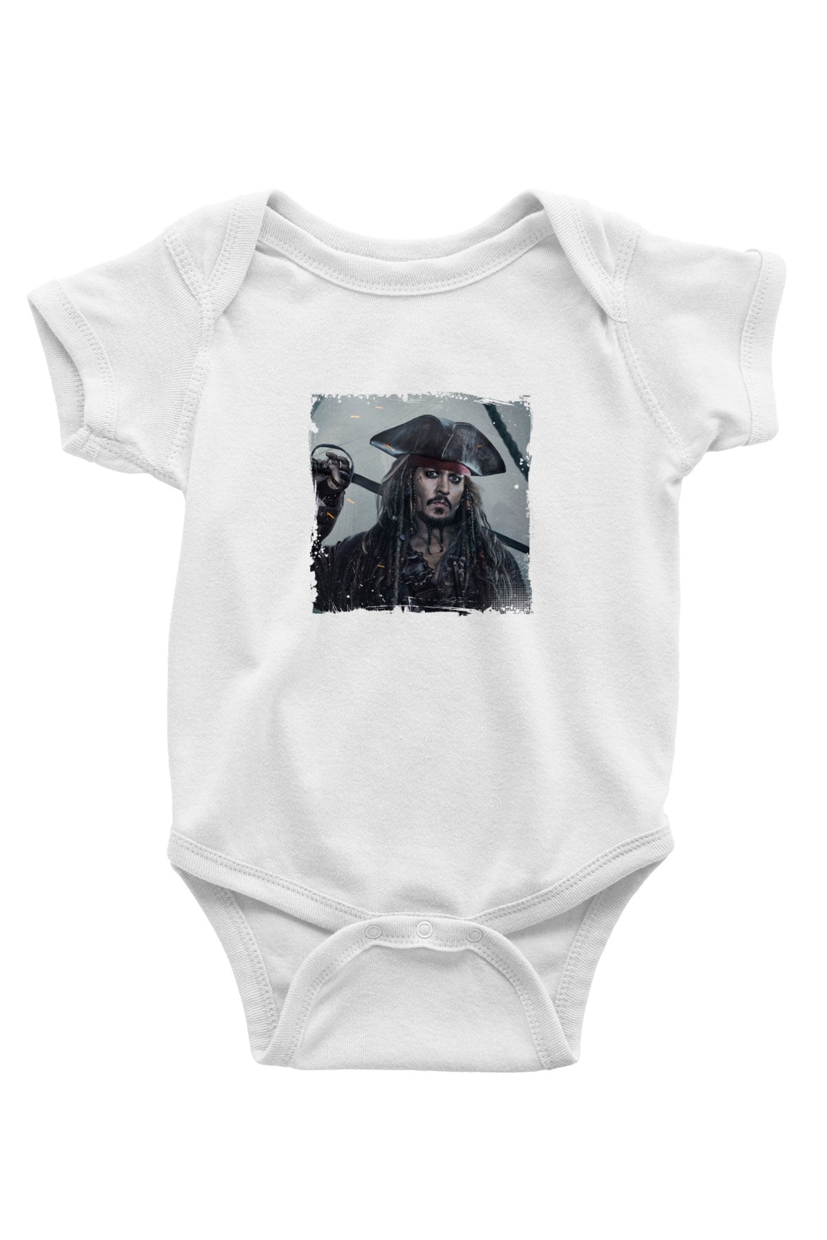Johnny Depp Unisex Baskılı Beyaz Bebek Body - Zıbın