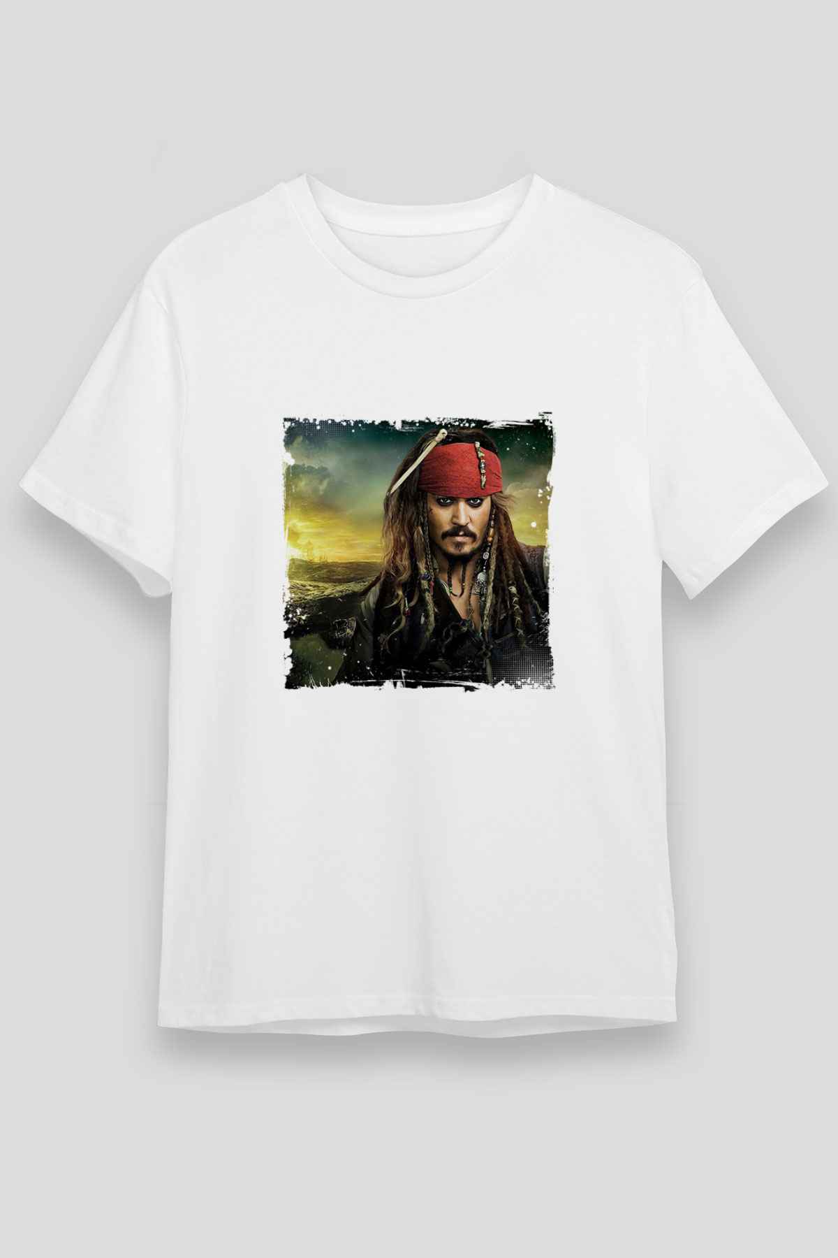 Johnny Depp Unisex Baskılı Beyaz Tişört