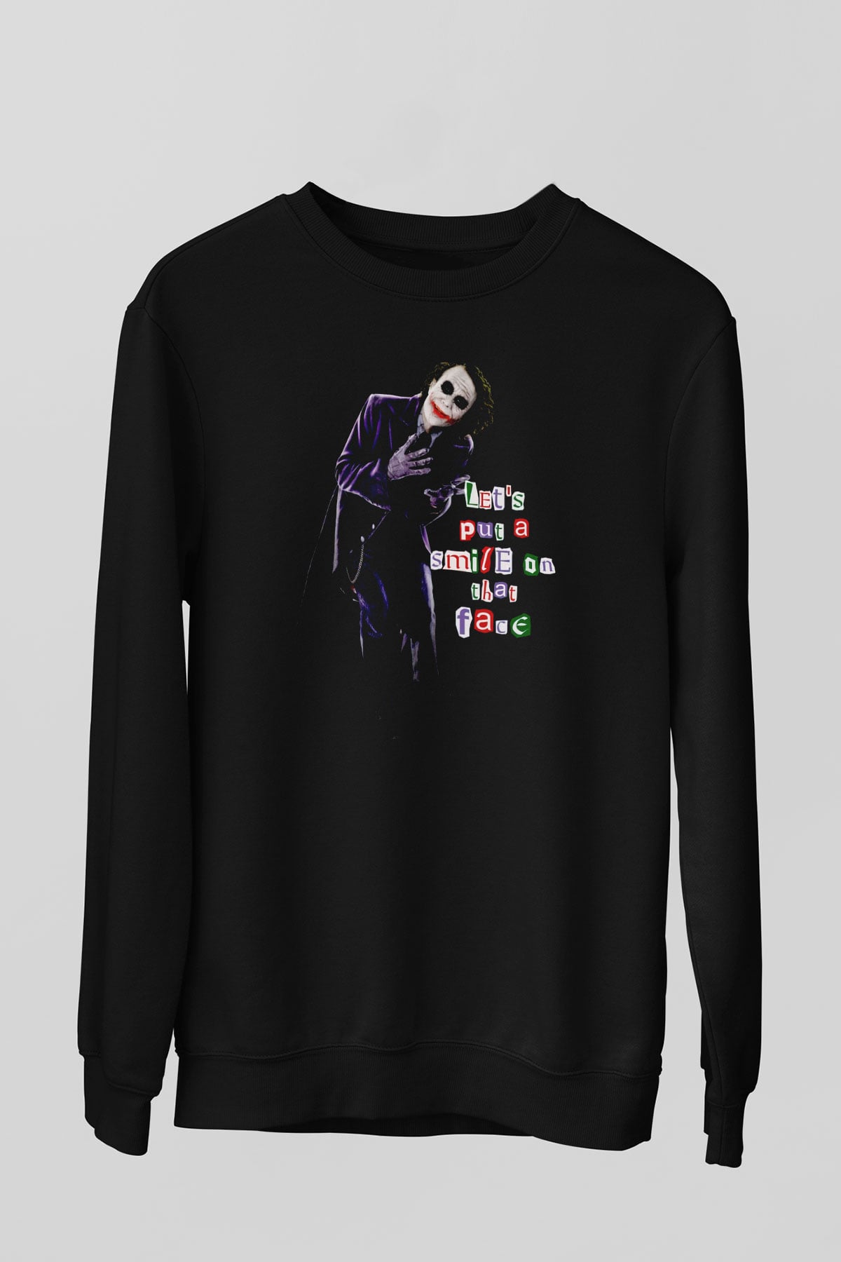 Joker Baskılı Unisex Siyah  Sweatshirt