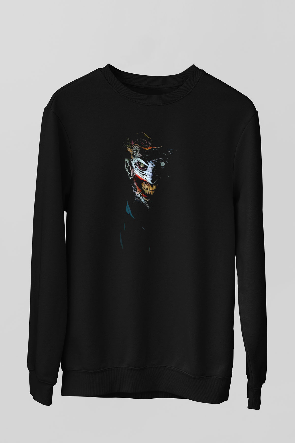 Joker Baskılı Unisex Siyah  Sweatshirt
