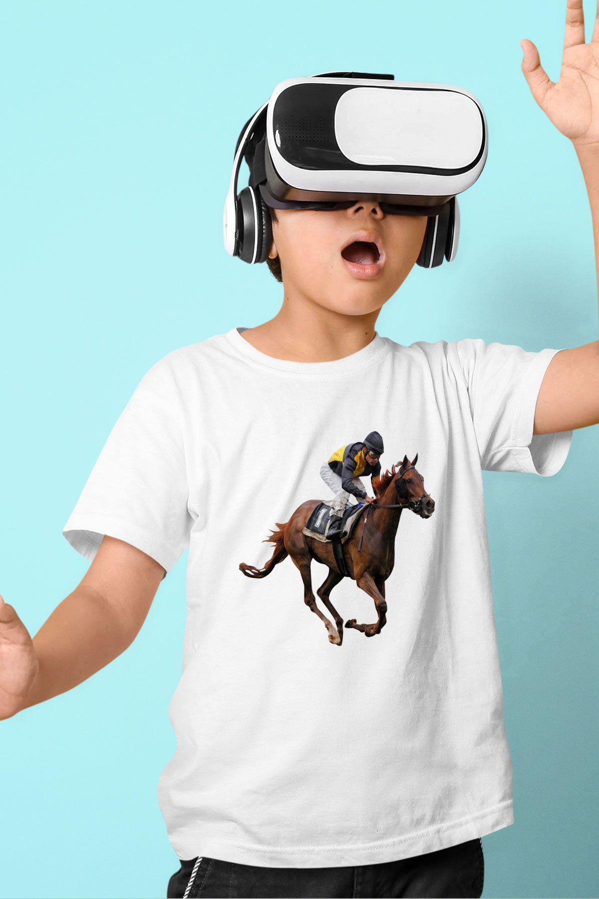 Jokey Baskılı Beyaz Unisex Çocuk Tişört