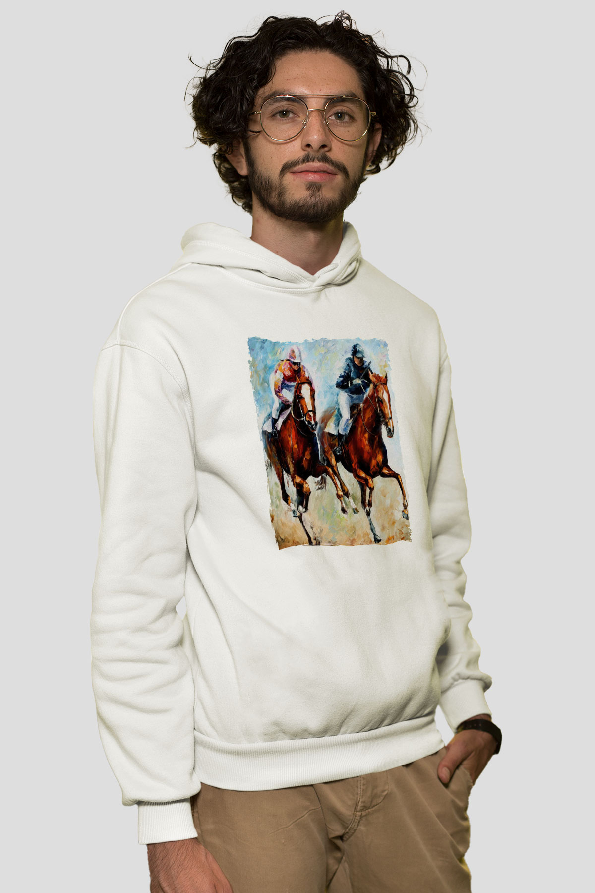 Jokey Beyaz Unisex Kapüşonlu Sweatshirt