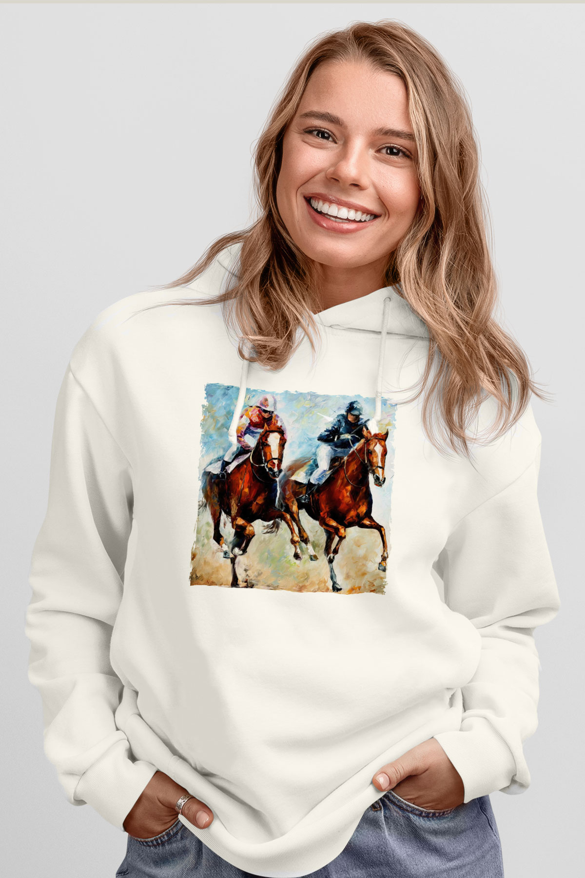 Jokey Beyaz Unisex Kapüşonlu Sweatshirt
