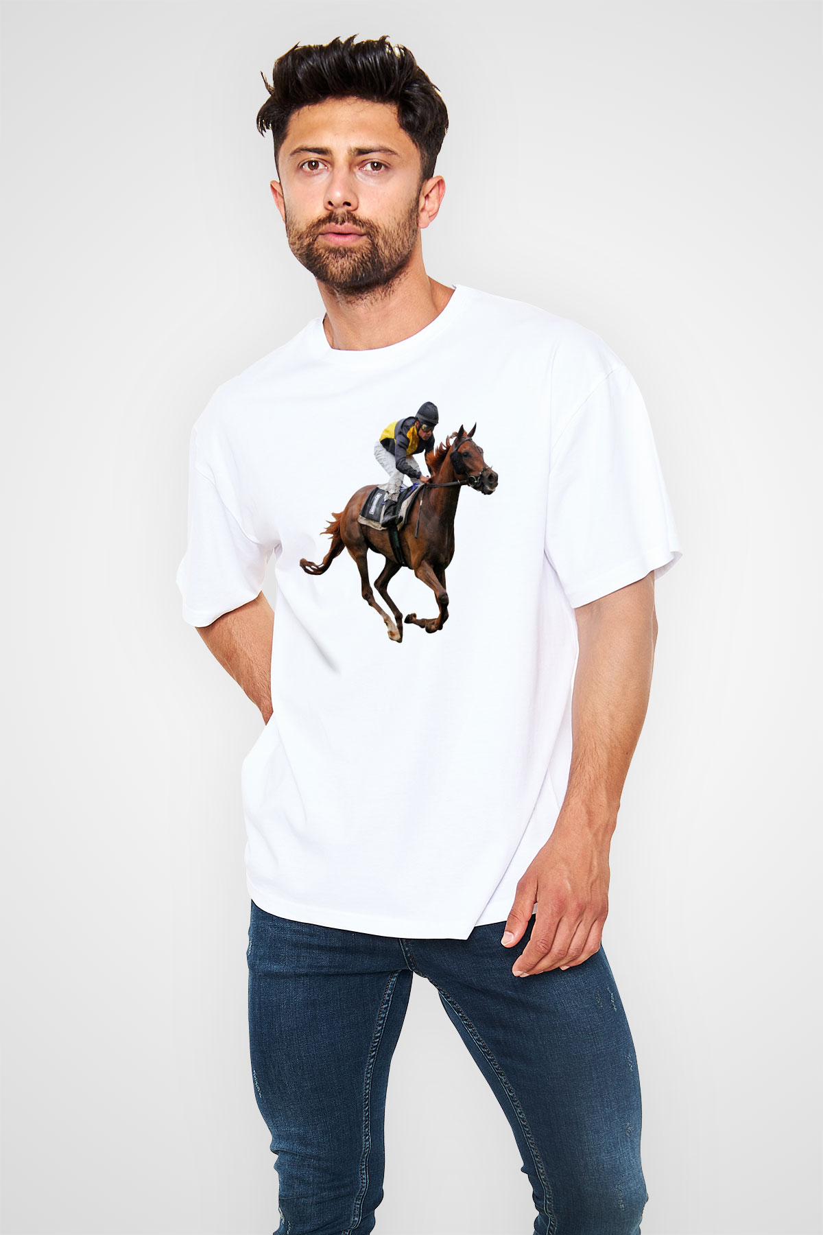 Jokey Beyaz Unisex Oversize Tişört T-Shirt